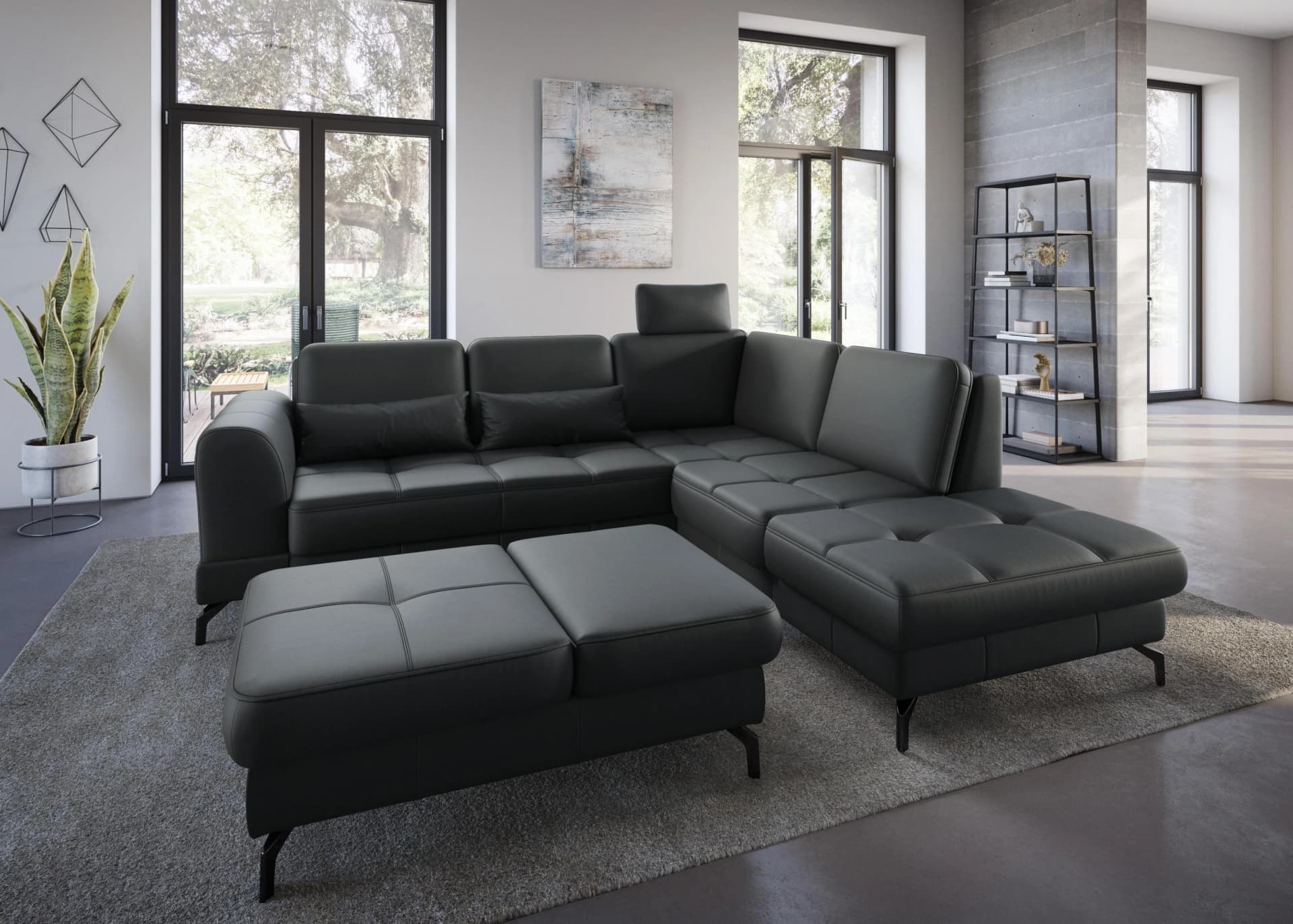 SIT & MORE Hocker Bendigo Schwarz mit Klappfunktion