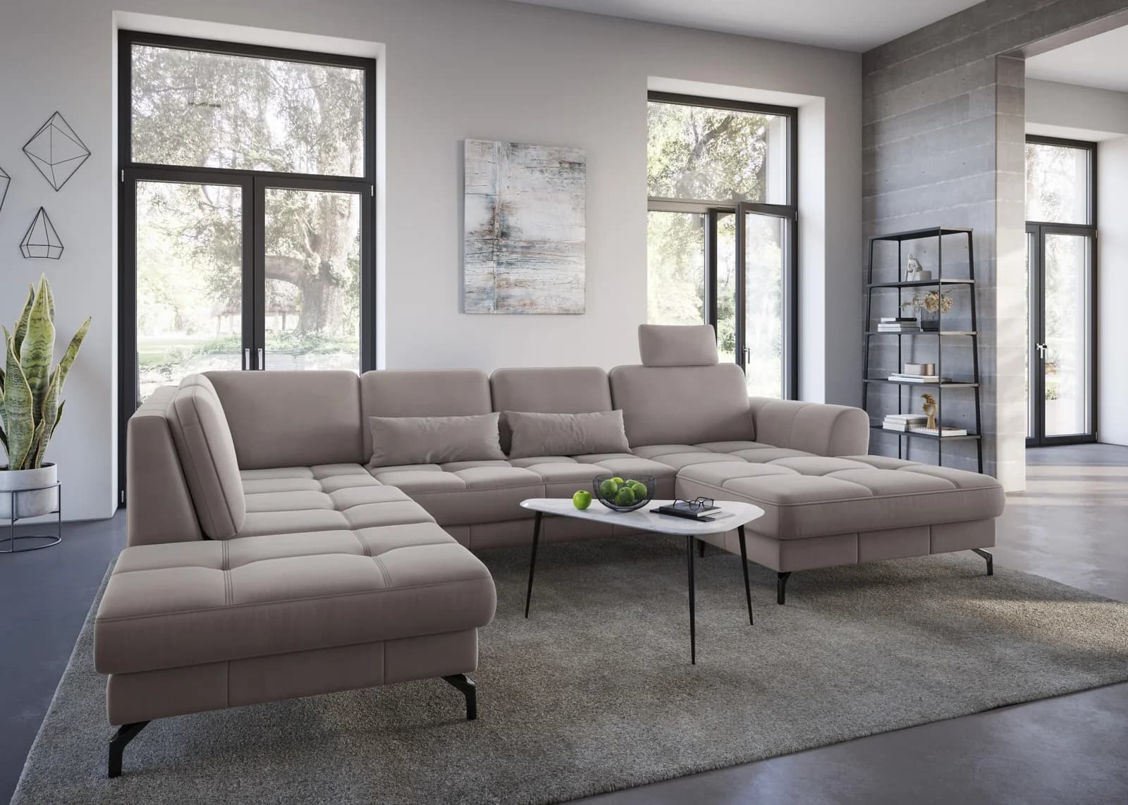 SIT & MORE Kopfstütze Bendigo Beige Samtoptik Sofa-Zubehör
