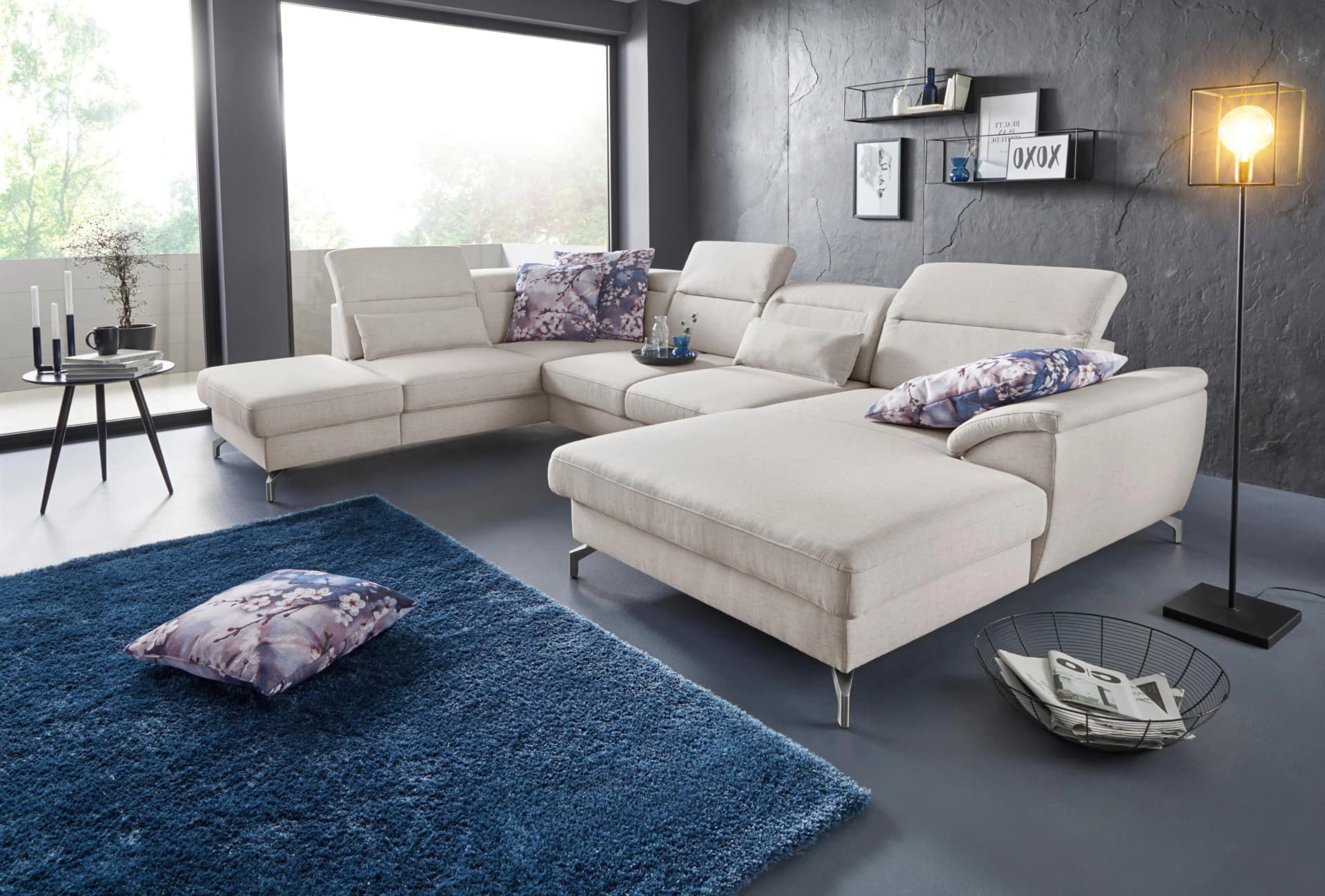 SIT & MORE Sofakissen Percy Beige Leinen 2-teilig