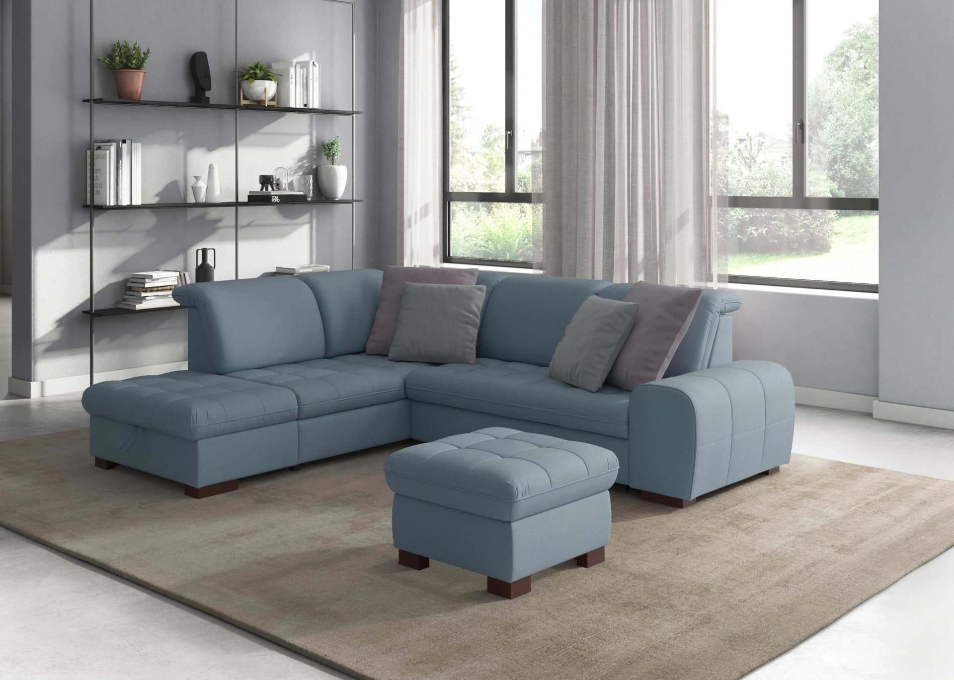 SIT & MORE Luxor Sofakissen 2-tlg. Hellgrau Samtoptik
