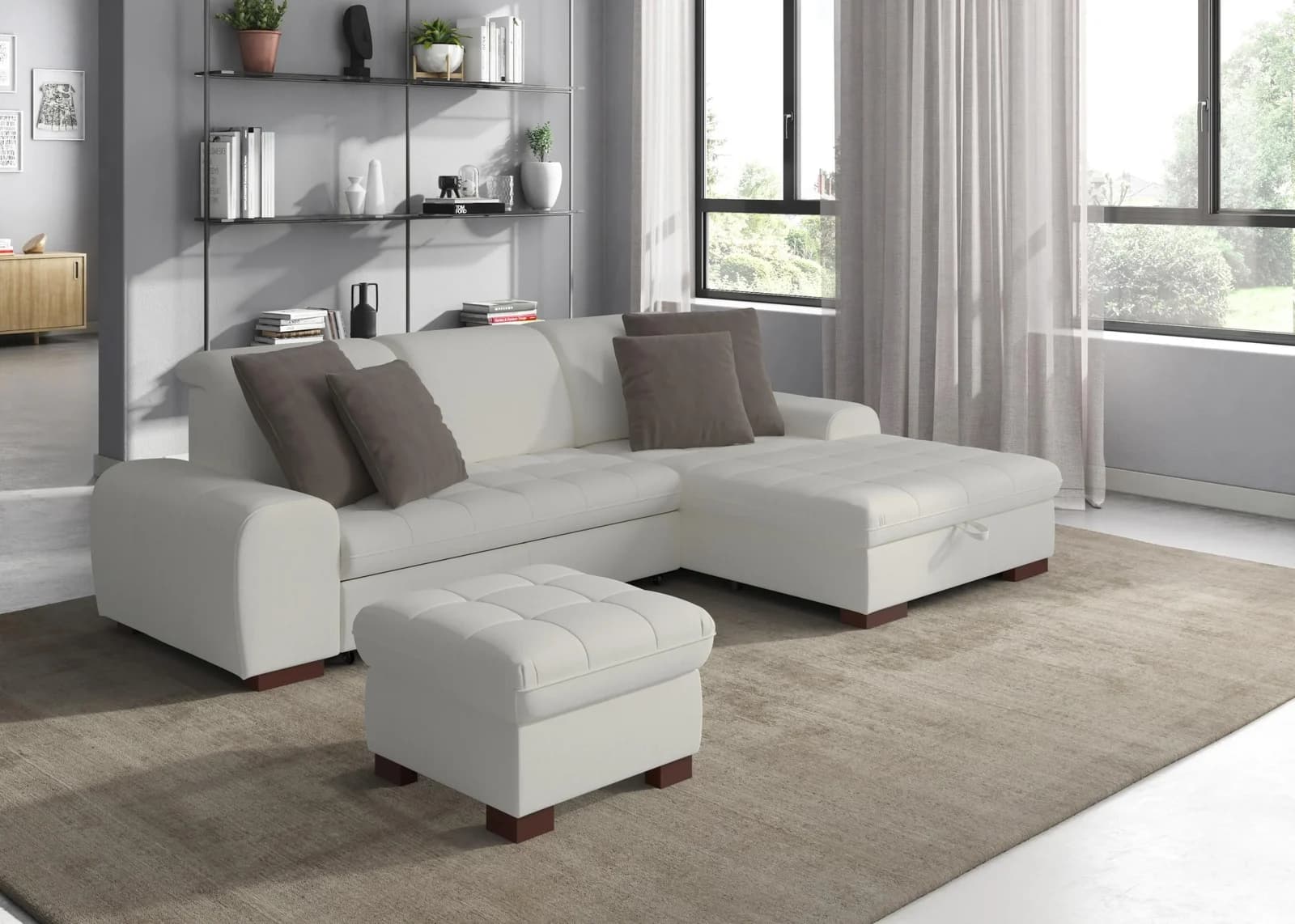 SIT & MORE Luxor Sofakissen 2-tlg. Braun Samtoptik