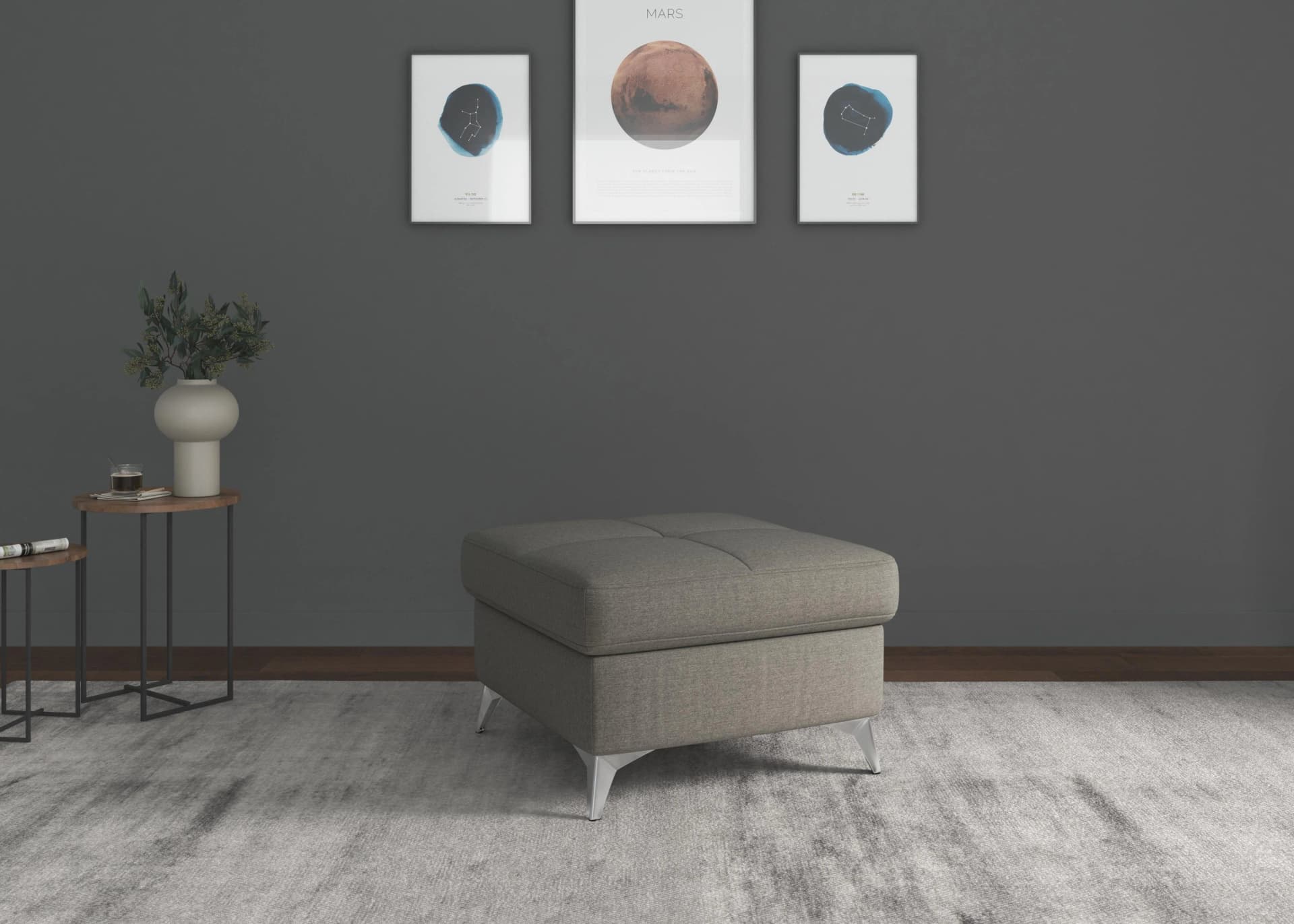 SIT & MORE Polsterhocker Baviene Braun Microfaser