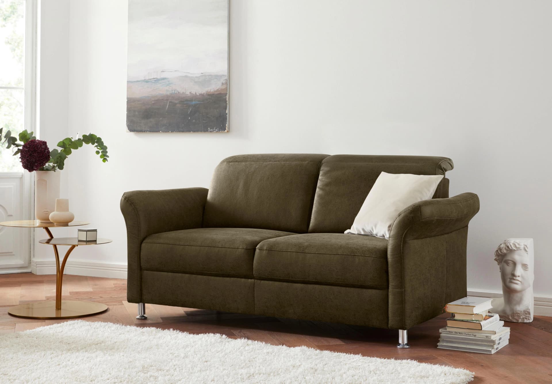 SIT & MORE Darwin 2,5-Sitzer Sofa Olive Modern