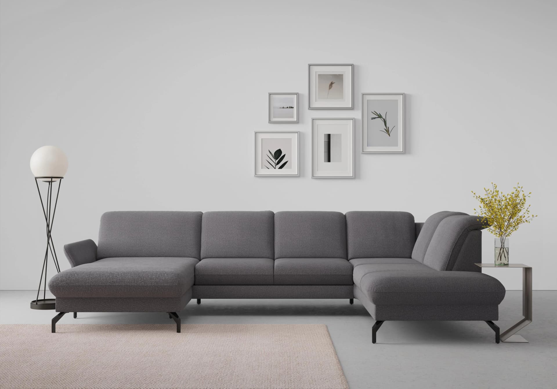 Sit & More Wohnlandschaft U-Form Braun Espresso Chenille