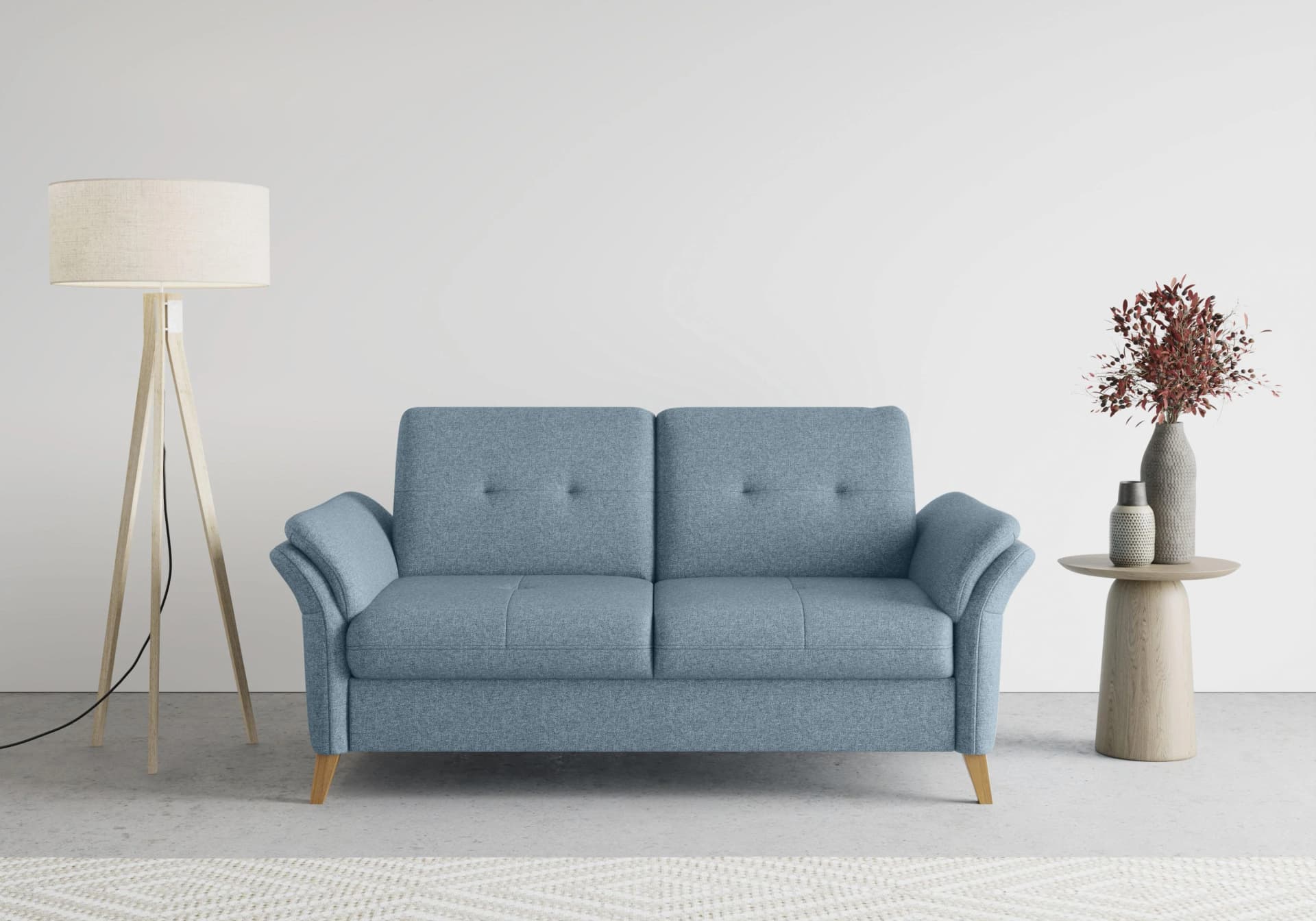 SIT & MORE 3-Sitzer Sofa Göteborg Eisblau mit Sitztiefenverstellung
