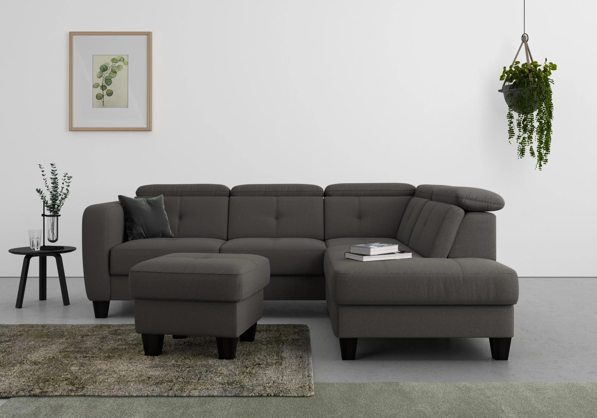 SIT & MORE Stauraumhocker Belluci Dunkelgrau Modern
