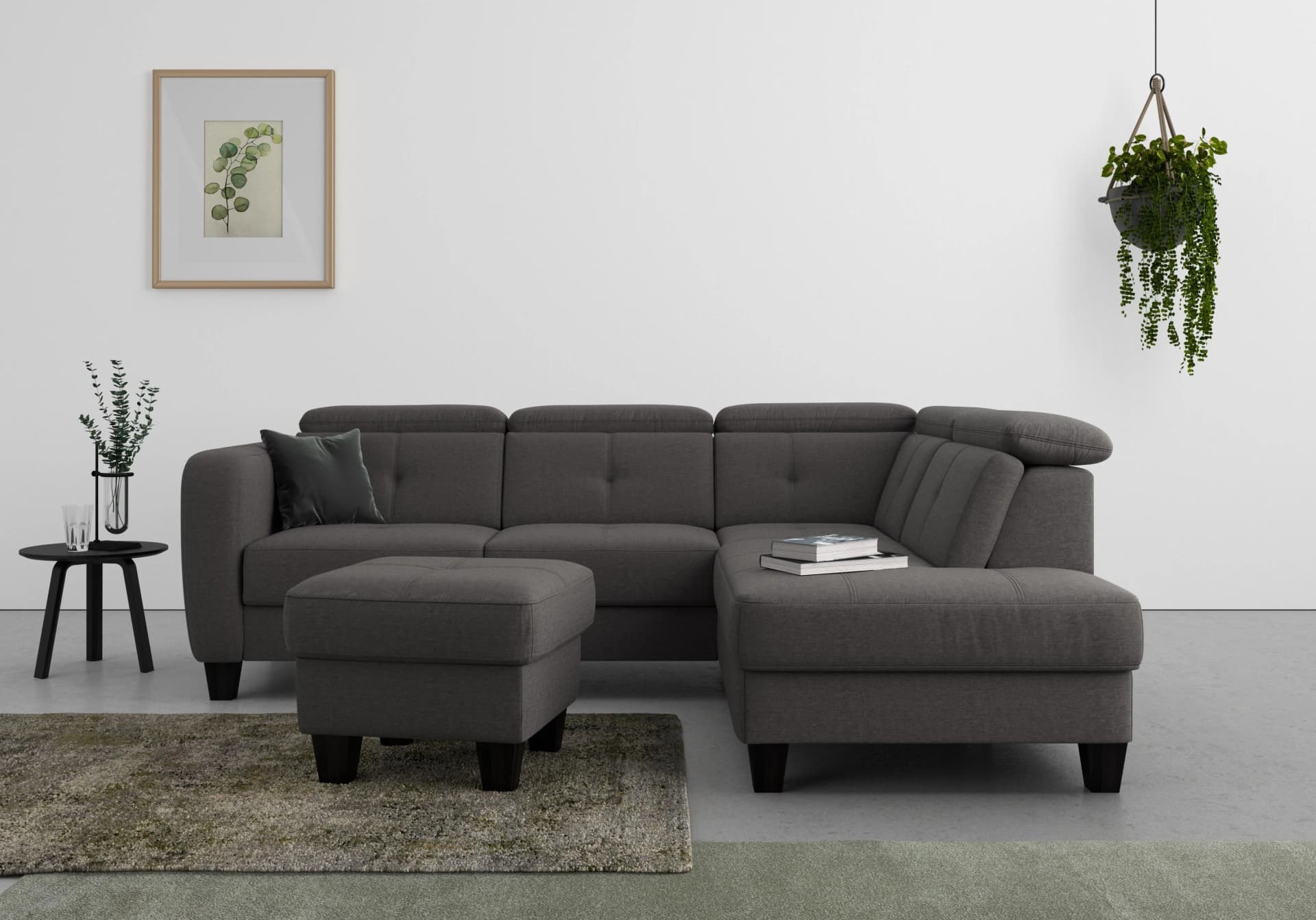 SIT & MORE Stauraumhocker Belluci Grau Microfaser