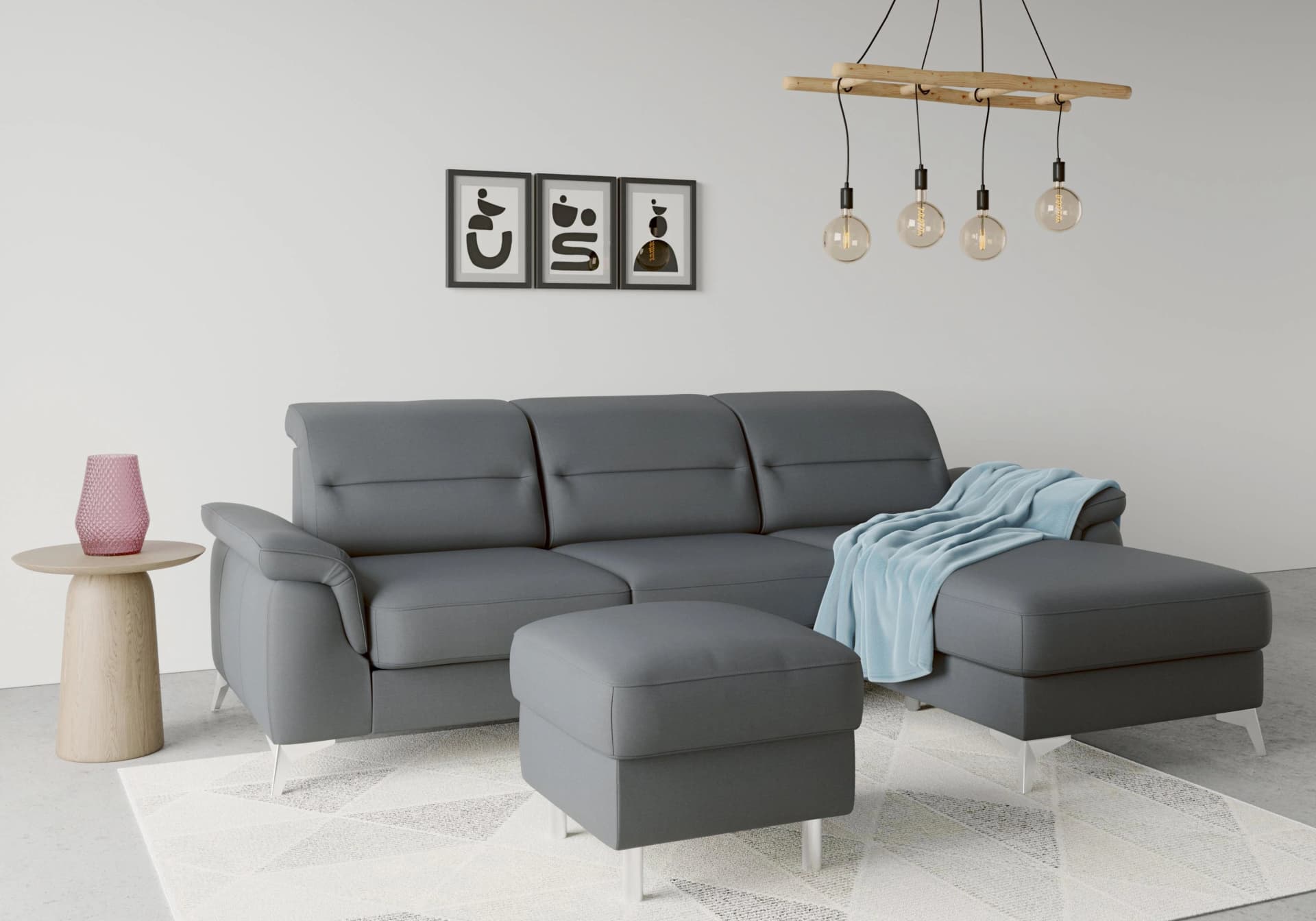 SIT & MORE Stauraumhocker Sinatra Grau mit abnehmbarer Sitzfläche