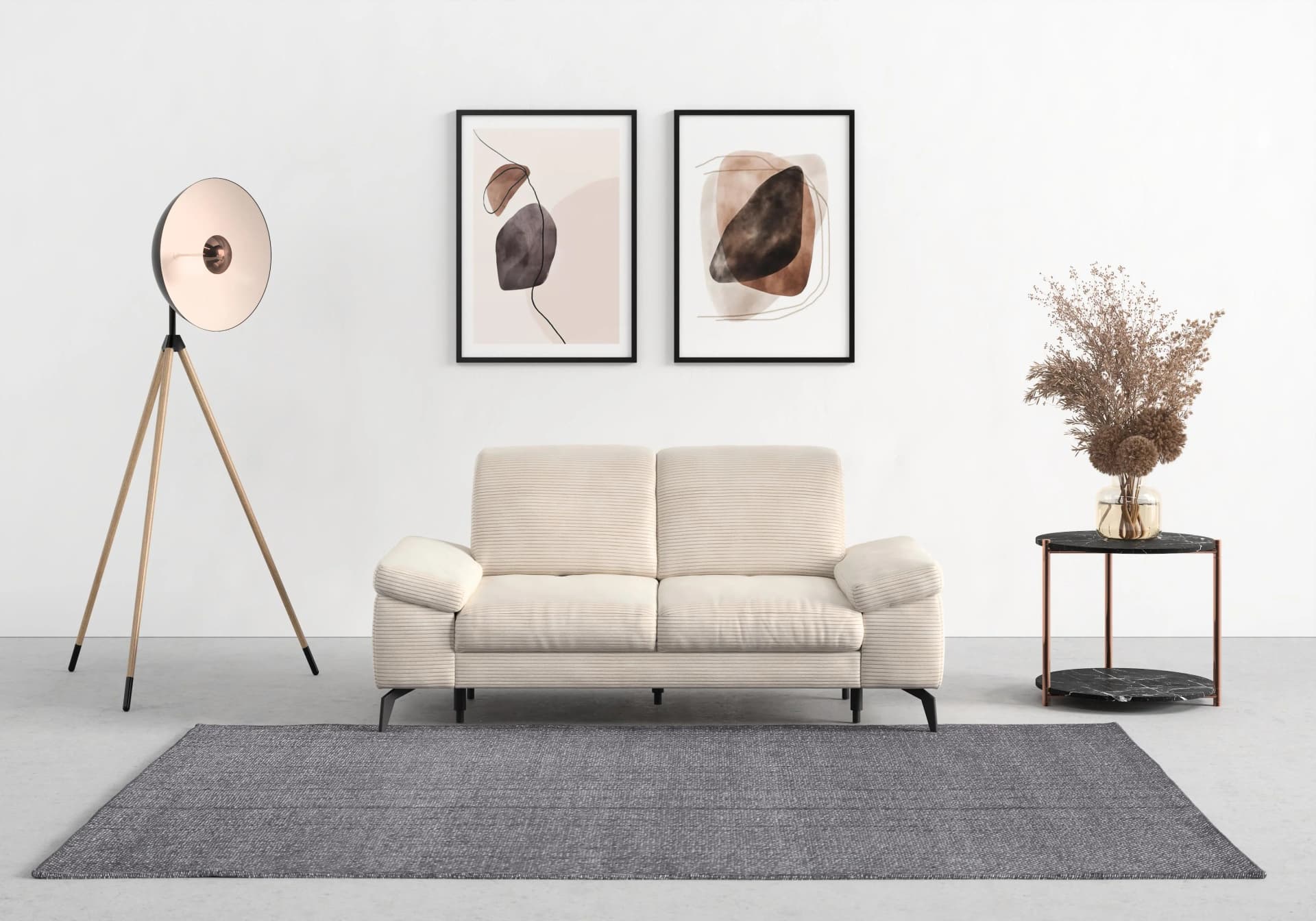 Sit & More 2-Sitzer Sofa "Cabana" Creme Federkern