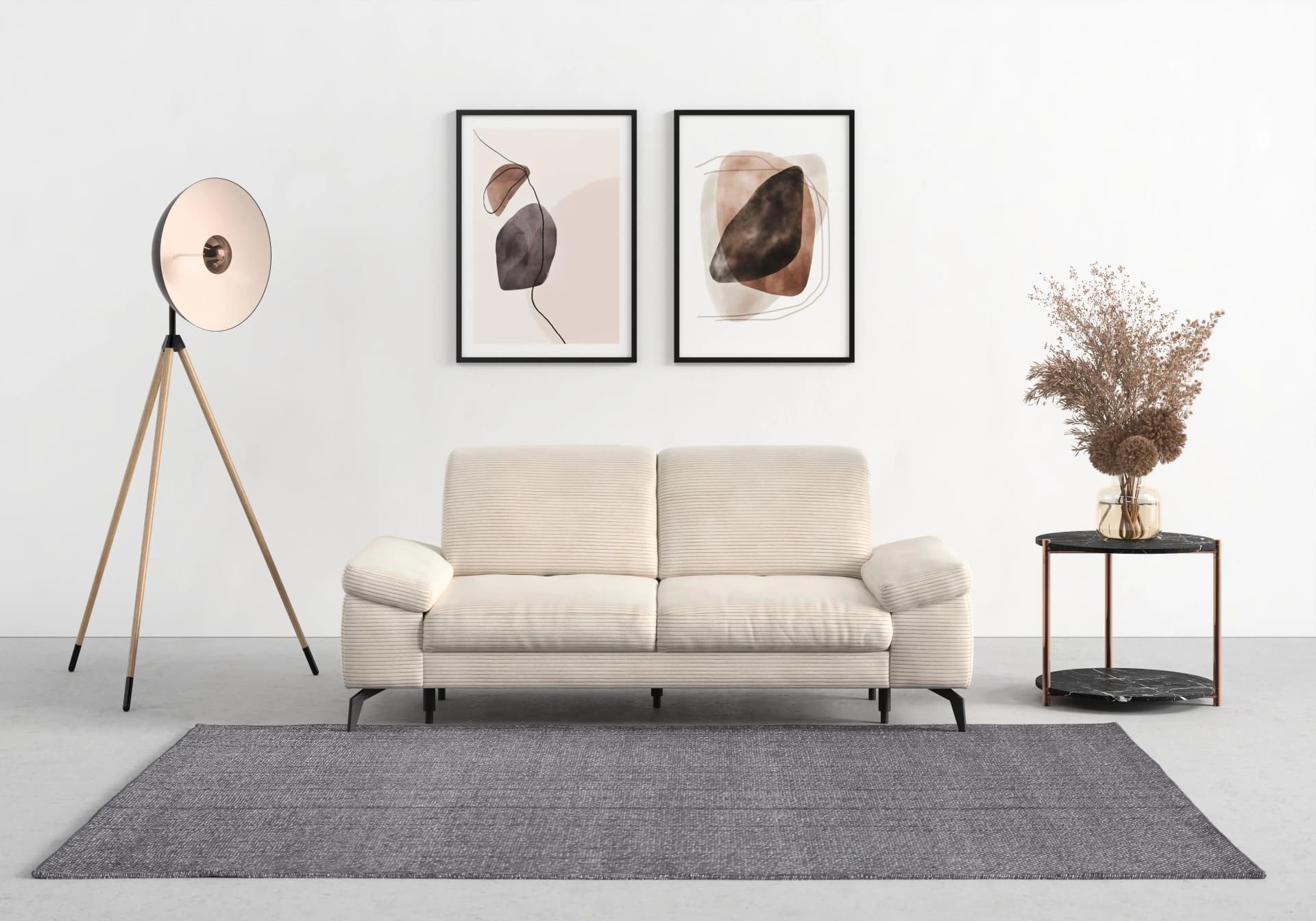 SIT & MORE Sofa Cabana 2,5-Sitzer Creme Polyester