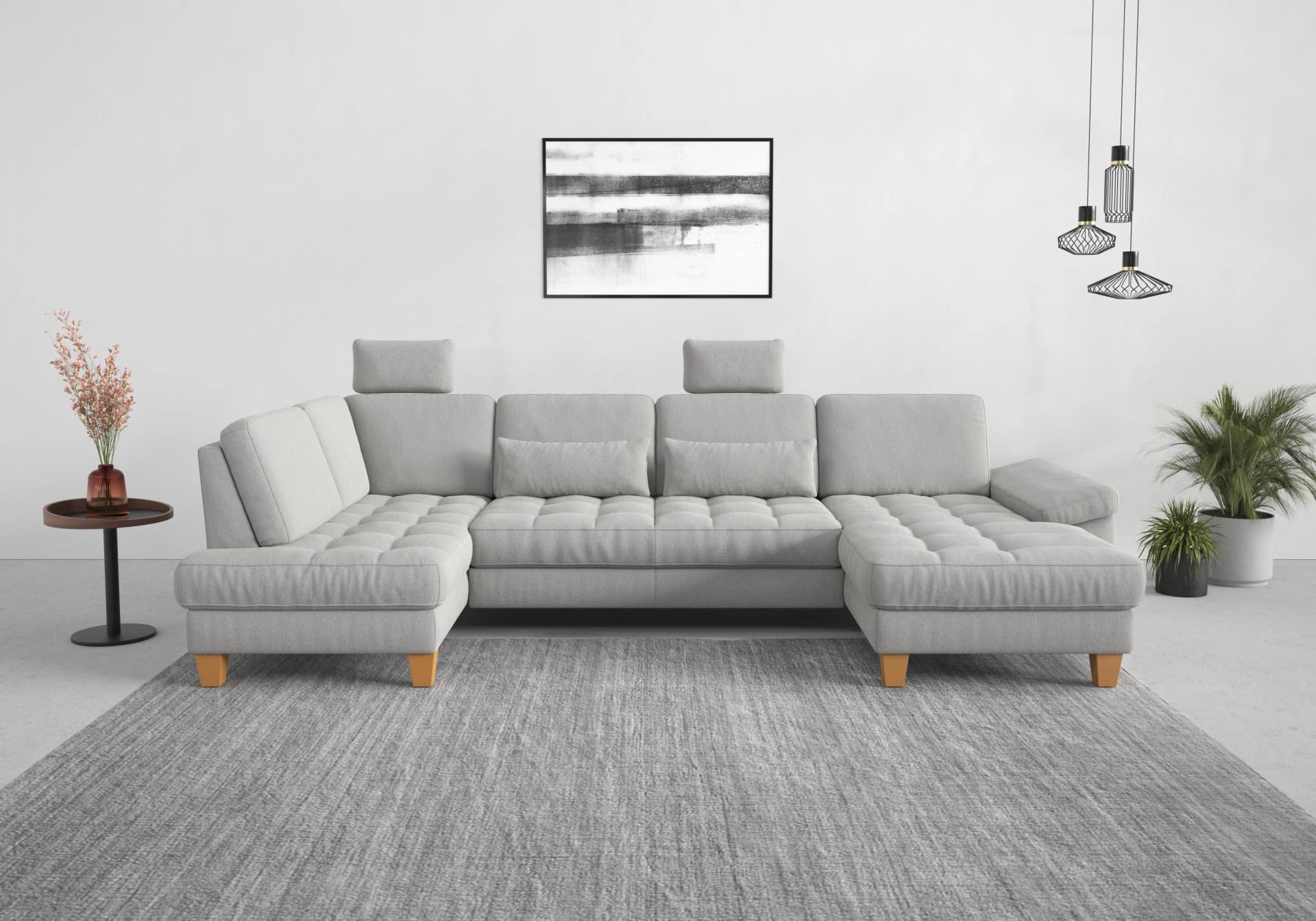 SIT & MORE Wohnlandschaft Westham U-Form Silber 7,5-Sitzer
