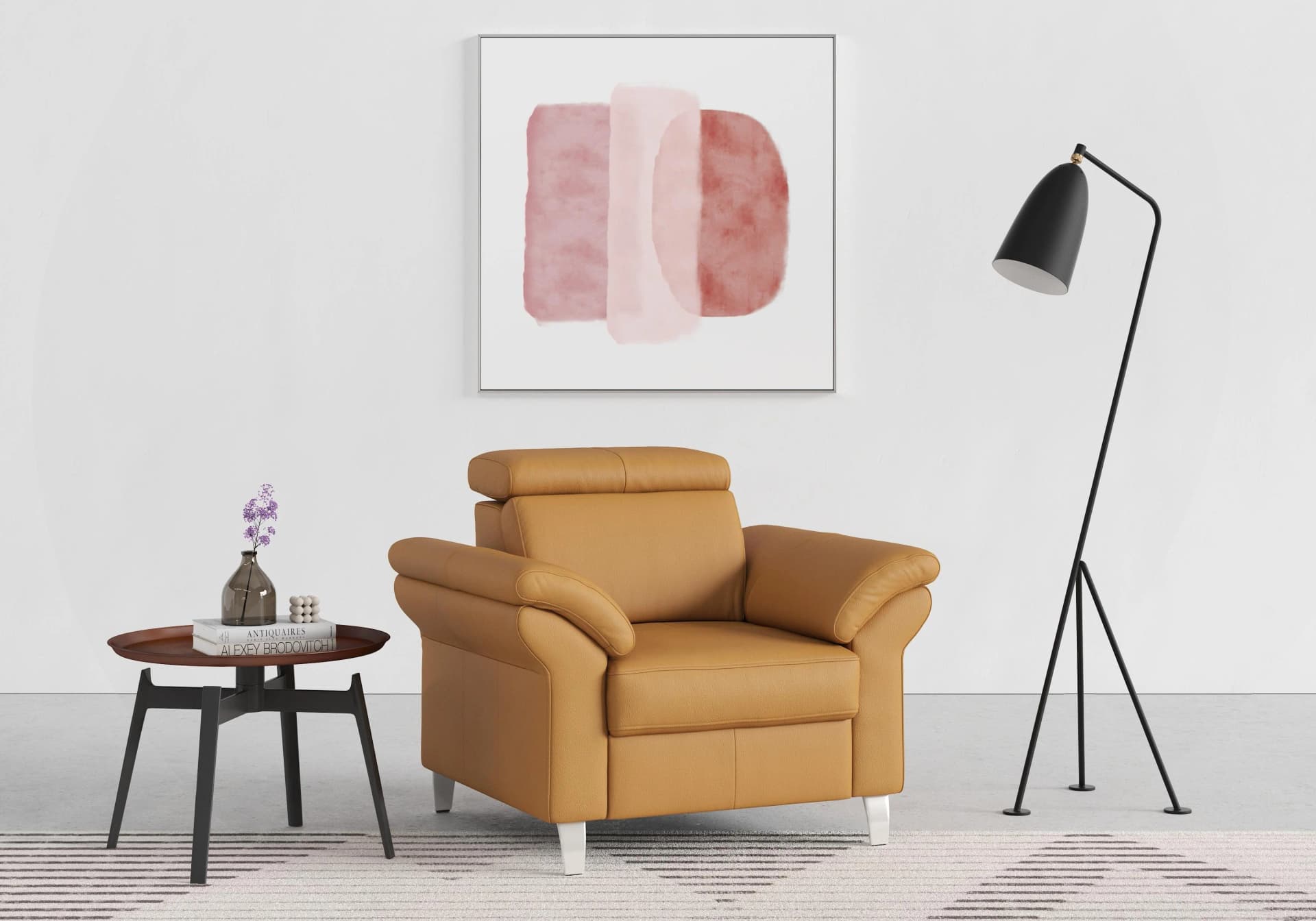 Sessel SIT & MORE Arngast Curry Microfaser mit verstellbarem Kopfteil