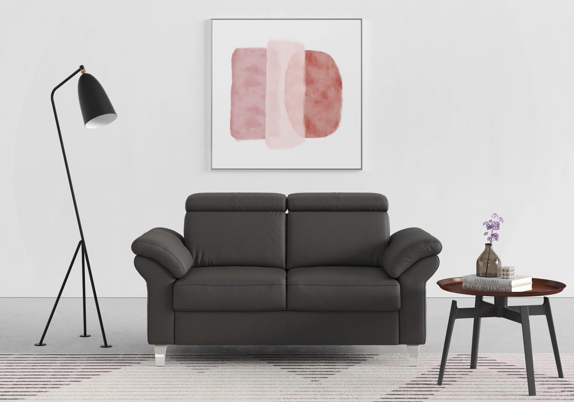 SIT & MORE 2-Sitzer Sofa Arngast Mocca NaturLEDER Federkern
