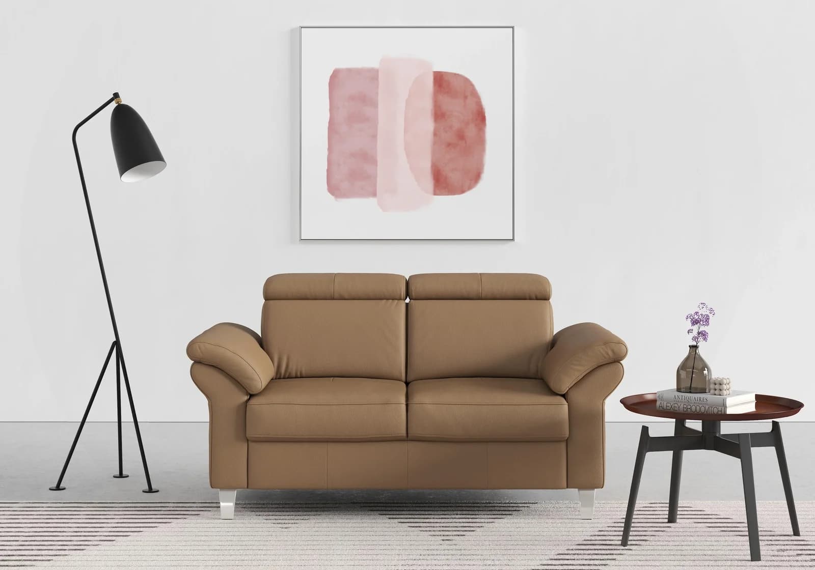 Sit & More Sofa Arngast 2-Sitzer Braun Naturleder