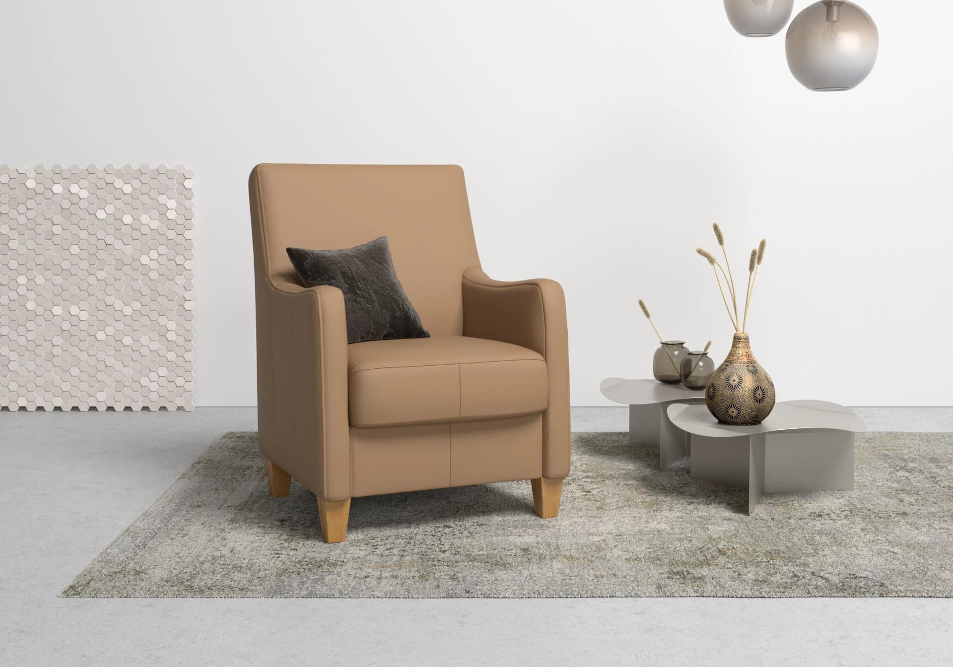 HOME AFFAIRE Sessel "Palmera" Cappuccino Luxus-Microfaser