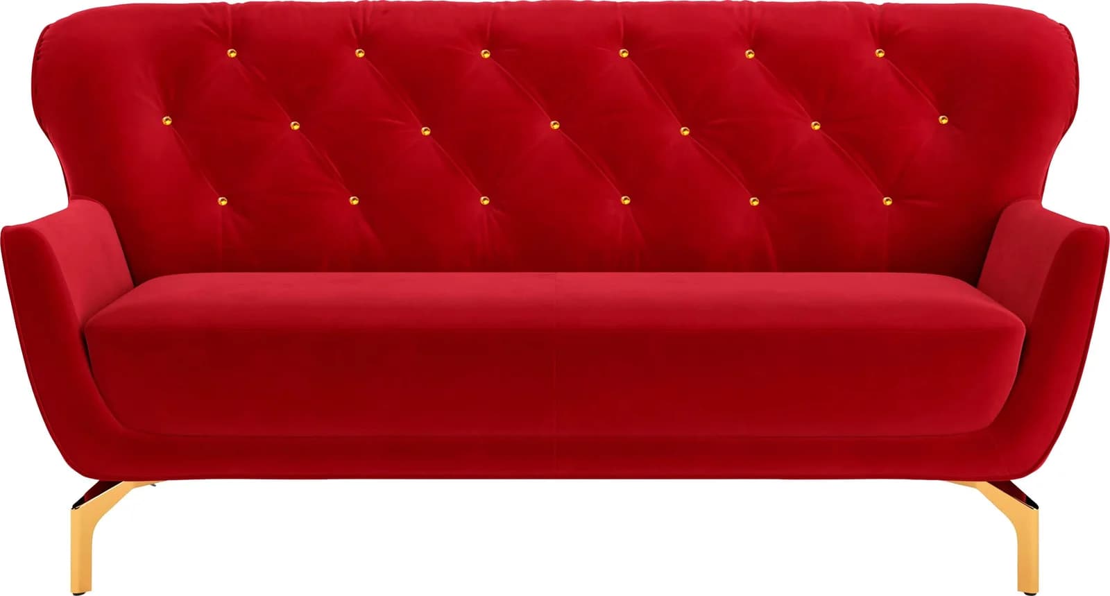Sit & More Orient 3 3-Sitzer Sofa Rot Gold Metallfüße