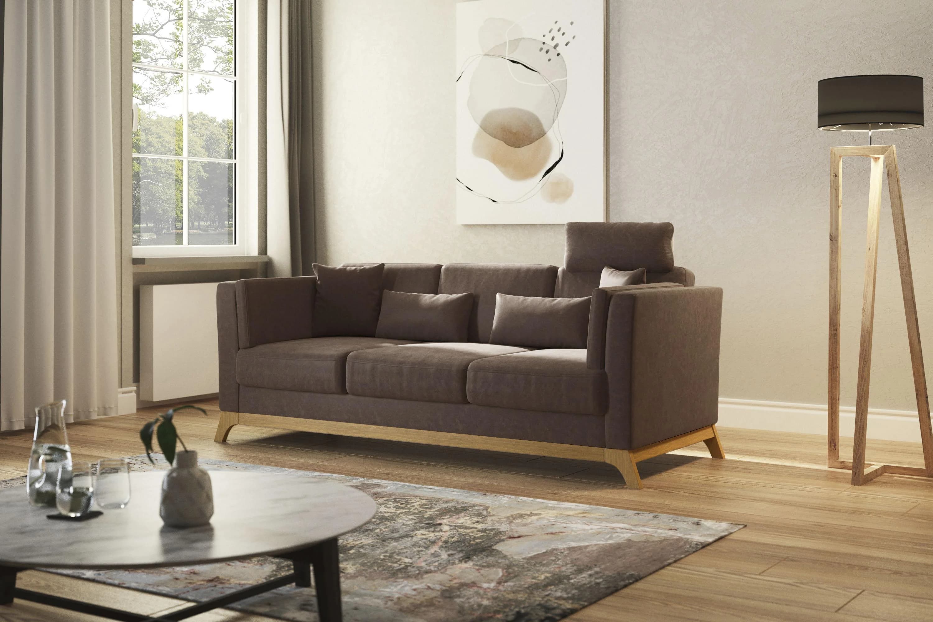HOME AFFAIRE 3-Sitzer Sofa Viva Braun Microfaser