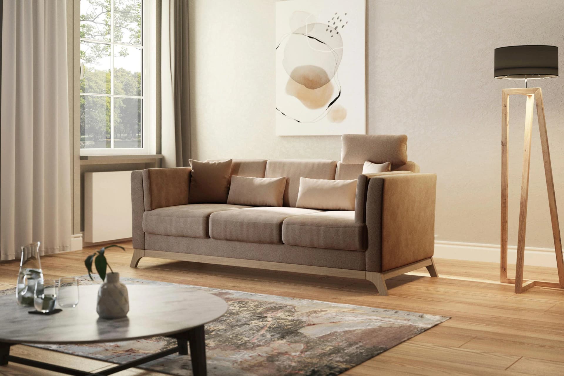 HOME AFFAIRE Viva 3-Sitzer Sofa Braun Polyester