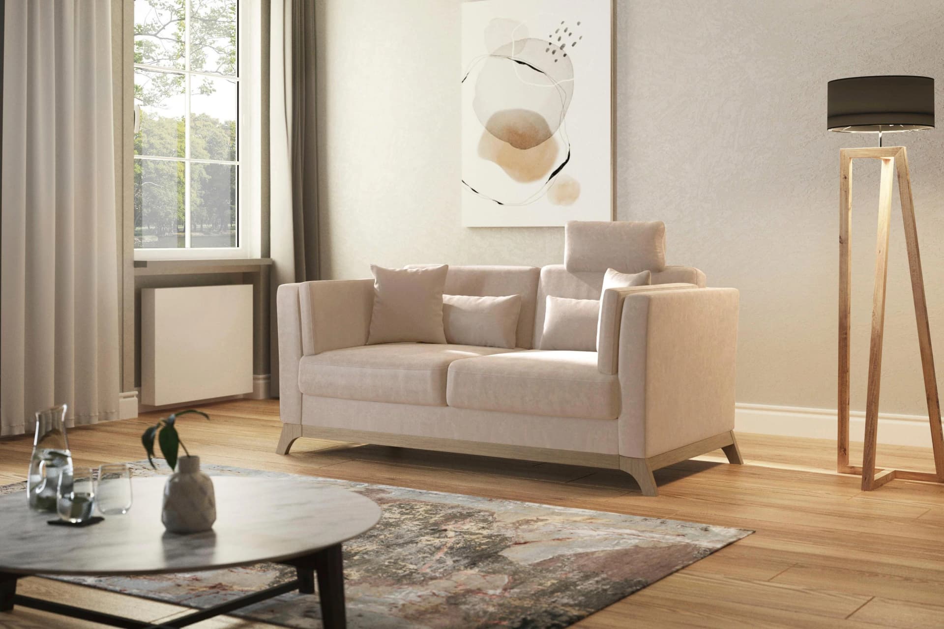 2,5-Sitzer Sofa HOME AFFAIRE Viva Beige mit PUR-Schaumstoff