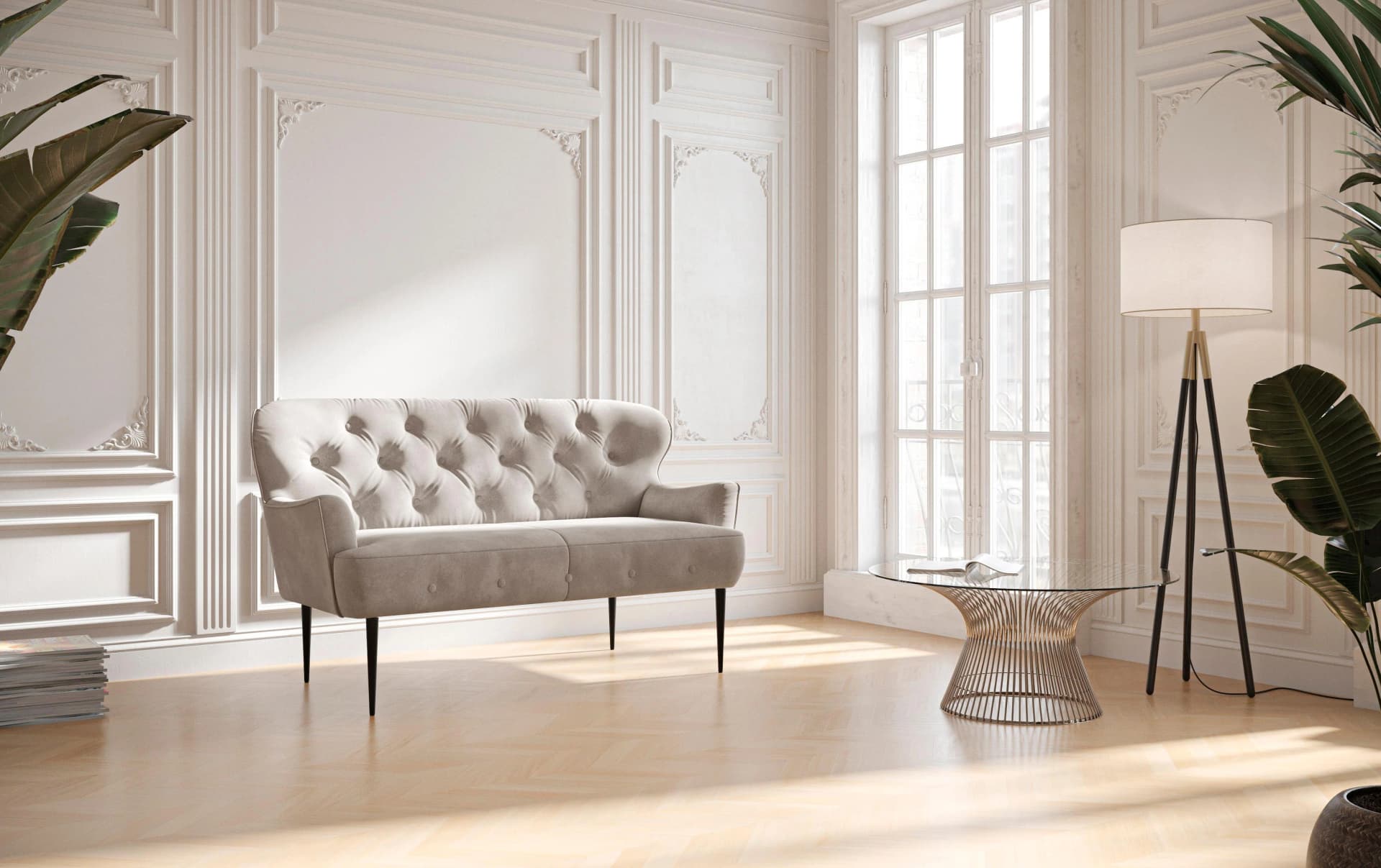HOME AFFAIRE Amber 2-Sitzer Sofa Anthrazit Polyester