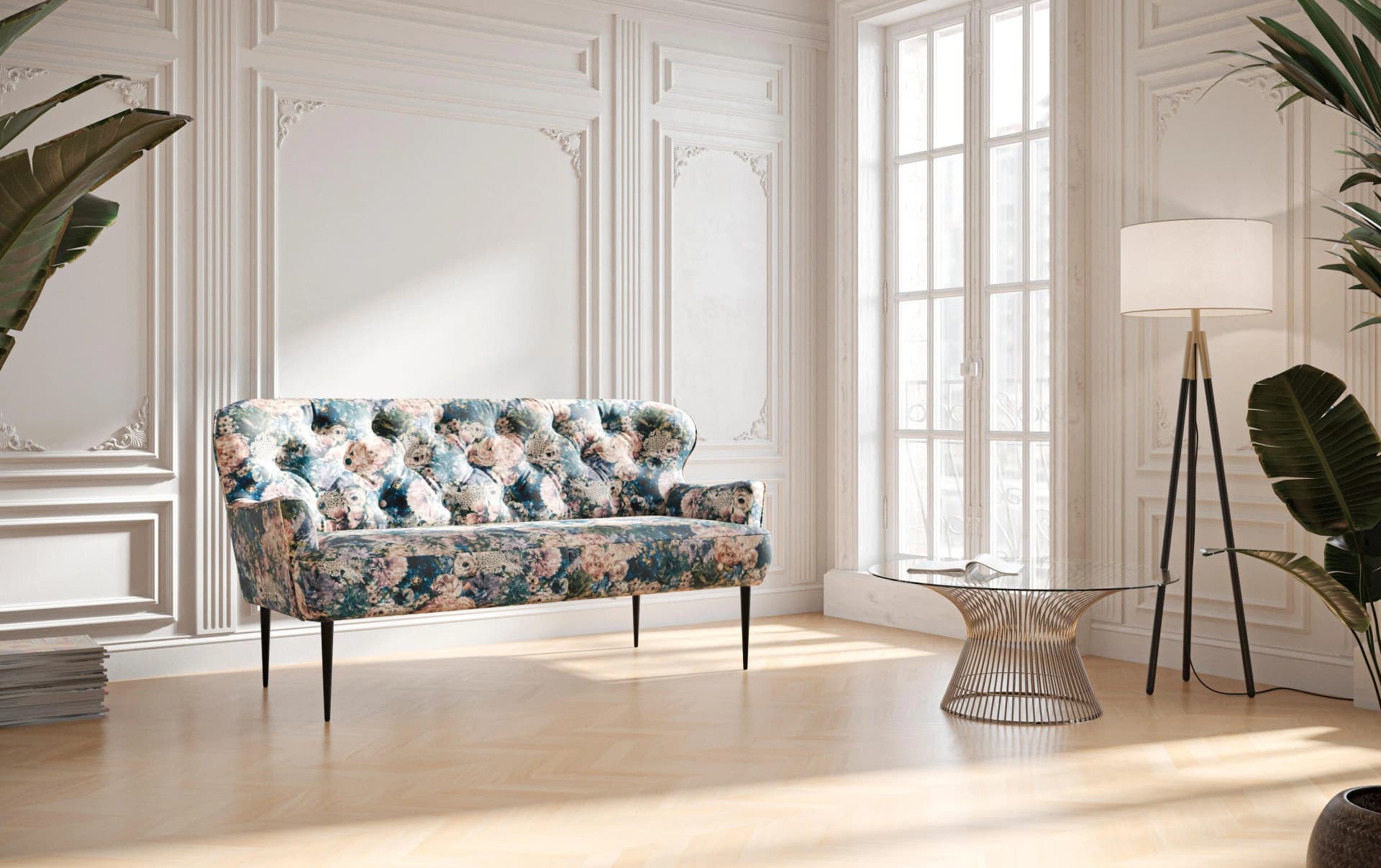 HOME AFFAIRE Amber 2,5-Sitzer Sofa rose/olive Polyester