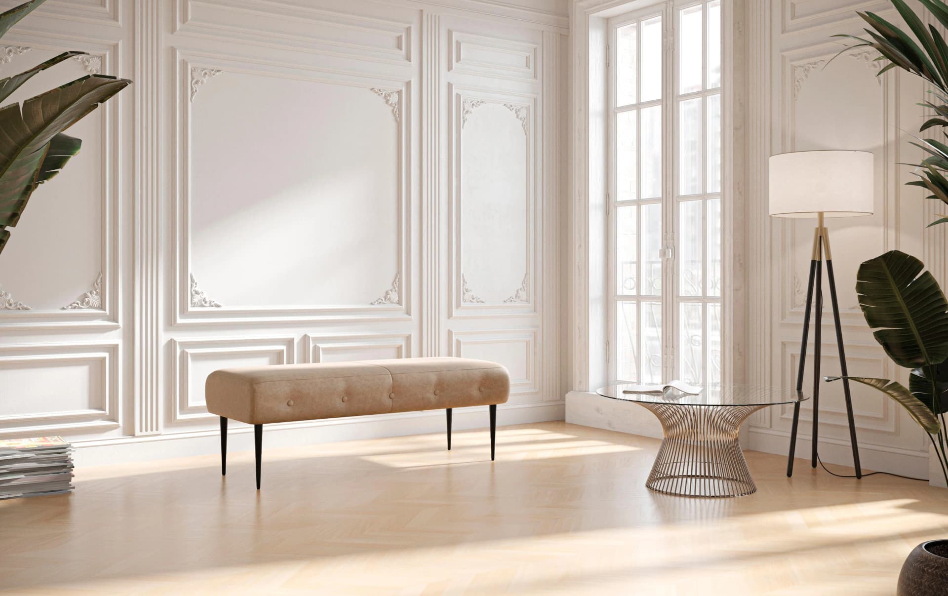 HOME AFFAIRE Amber 2-Sitzer Sofa Beige Polyester