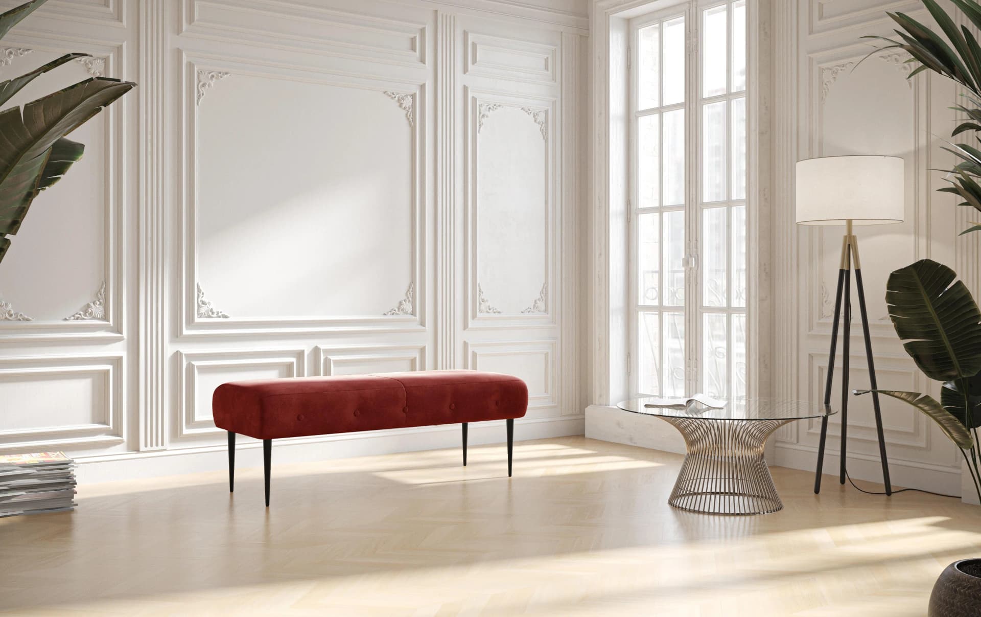 HOME AFFAIRE Amber 2-Sitzer Sofa Bordeaux Polyester