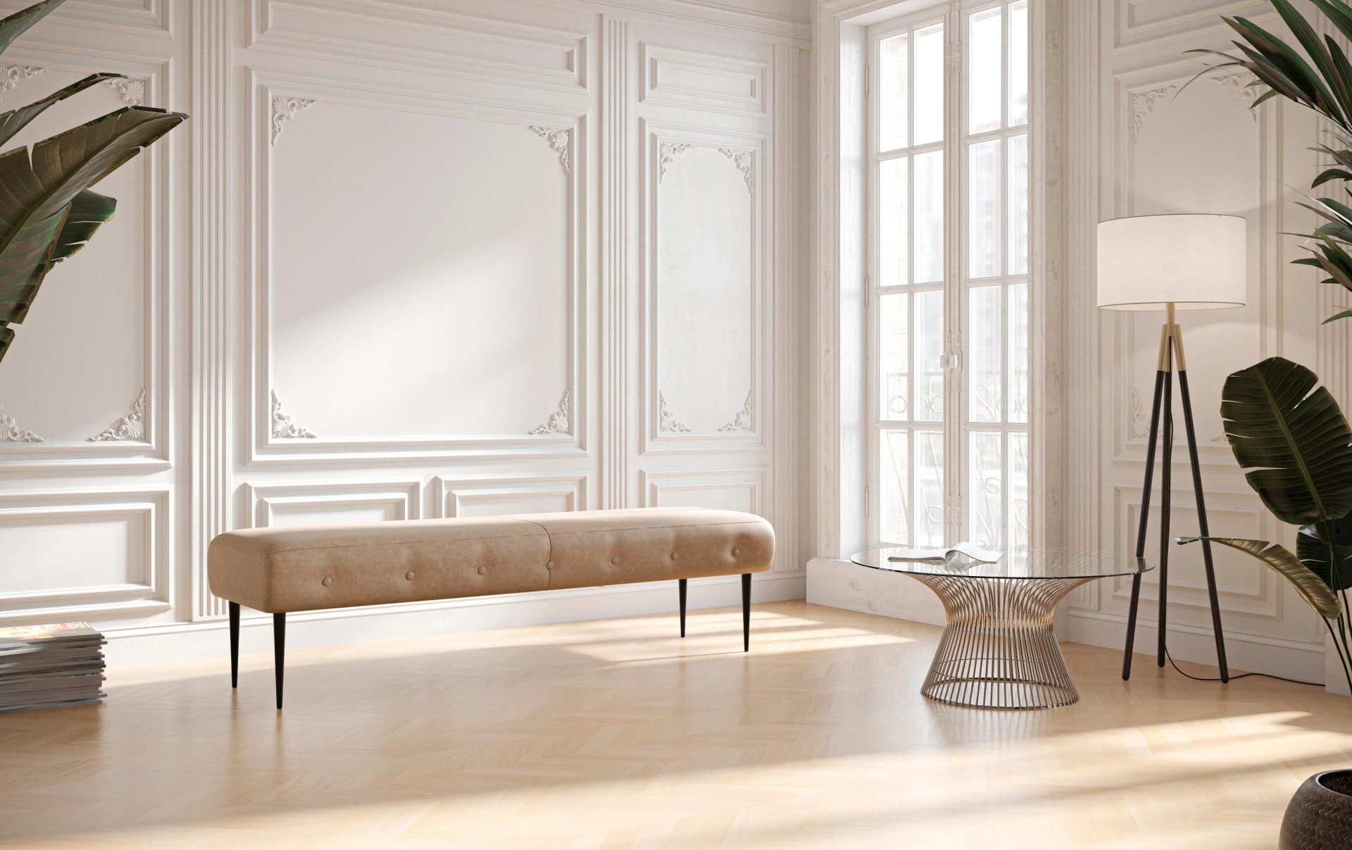 HOME AFFAIRE Sofa "Amber" 3-Sitzer Beige Polyester