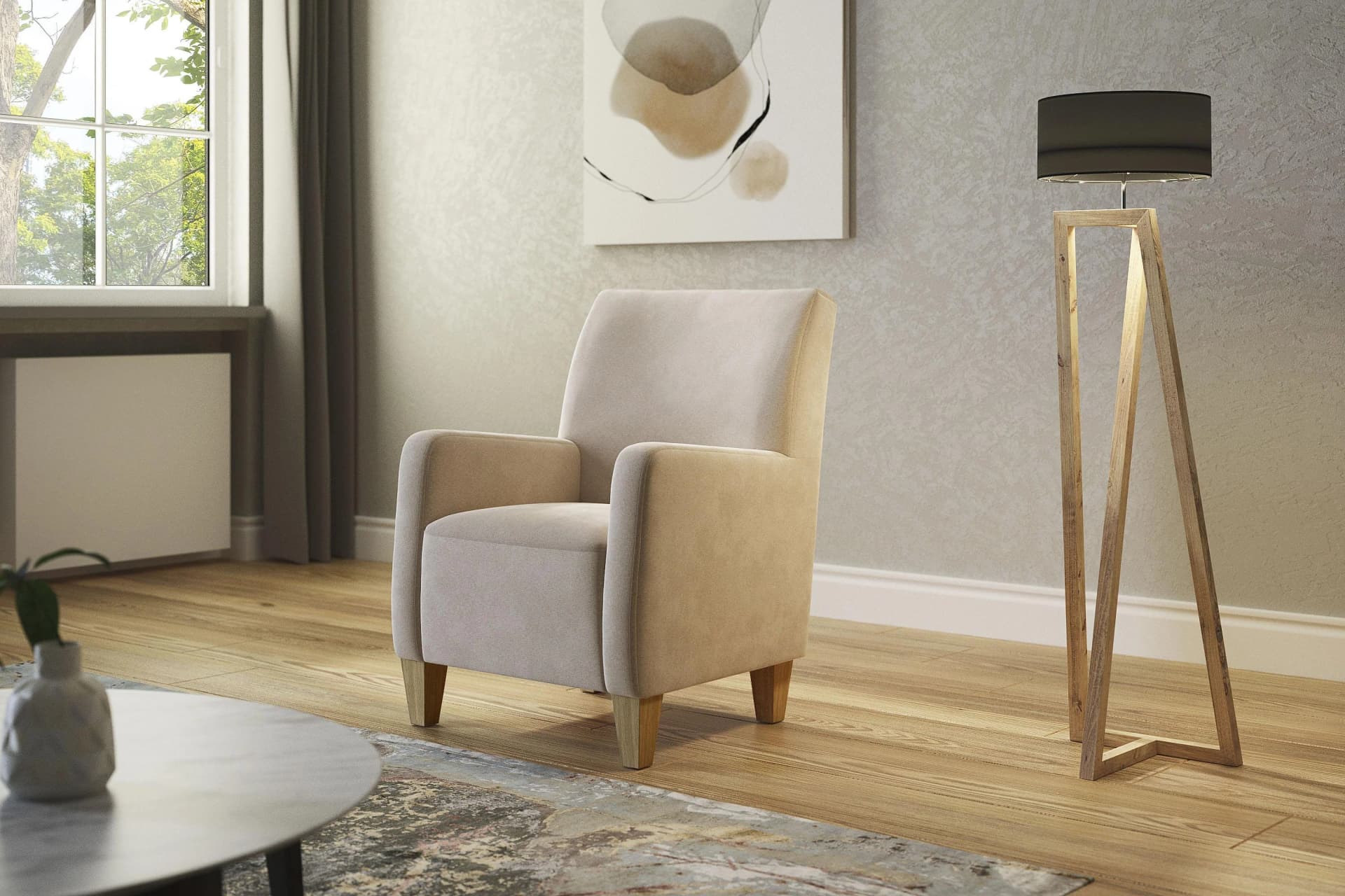 HOME AFFAIRE Sessel Viva Braun Macciato Microfaser mit Eichenfüßen