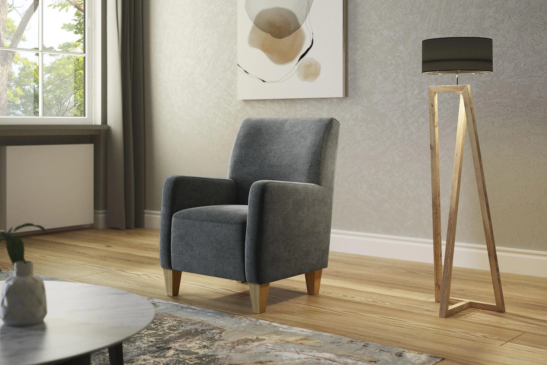 Home Affaire Sessel Viva Braun Microfaser Federkern Eichenfüße