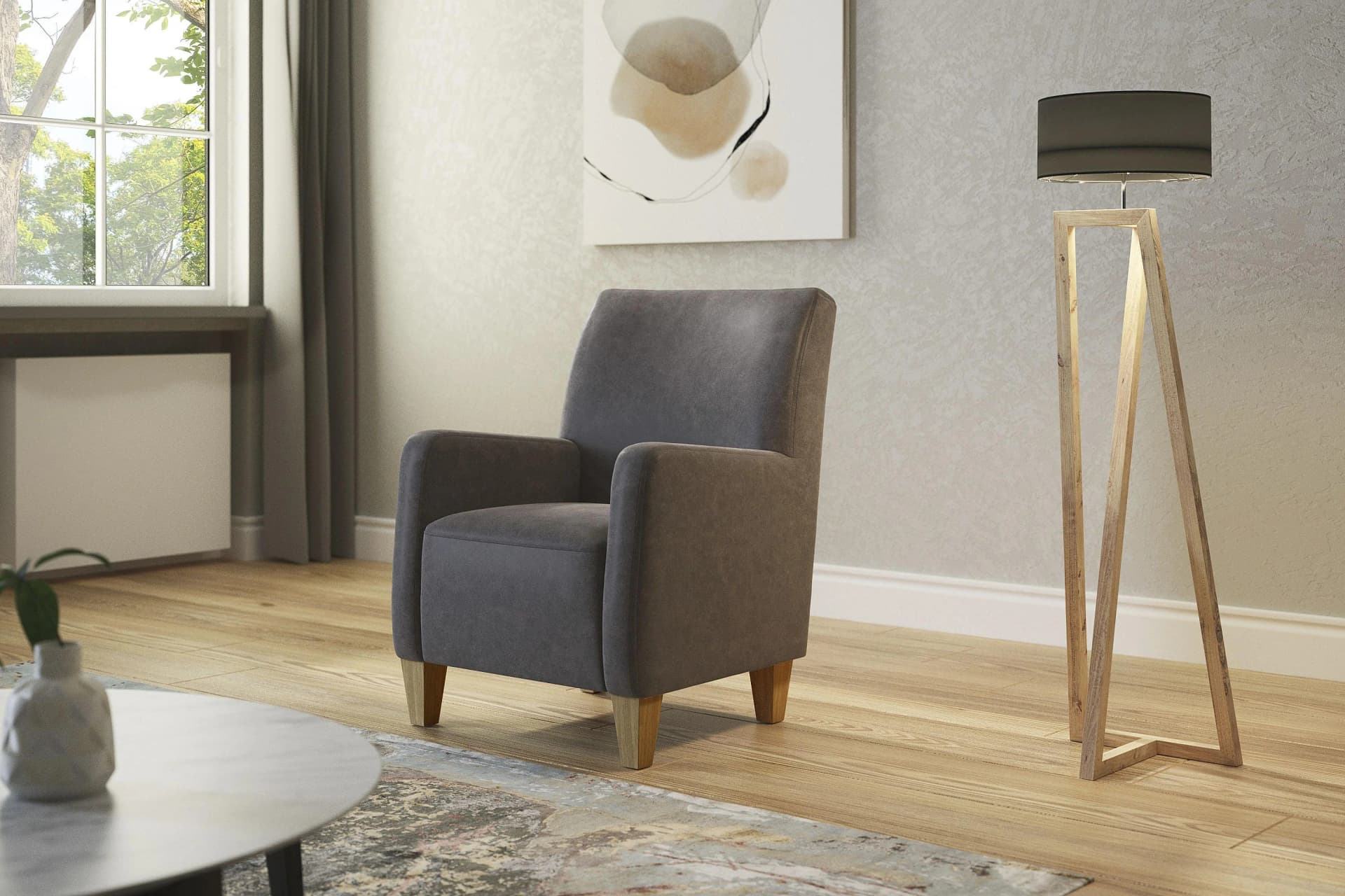 HOME AFFAIRE Sessel Viva Anthrazit Polyester Federkern