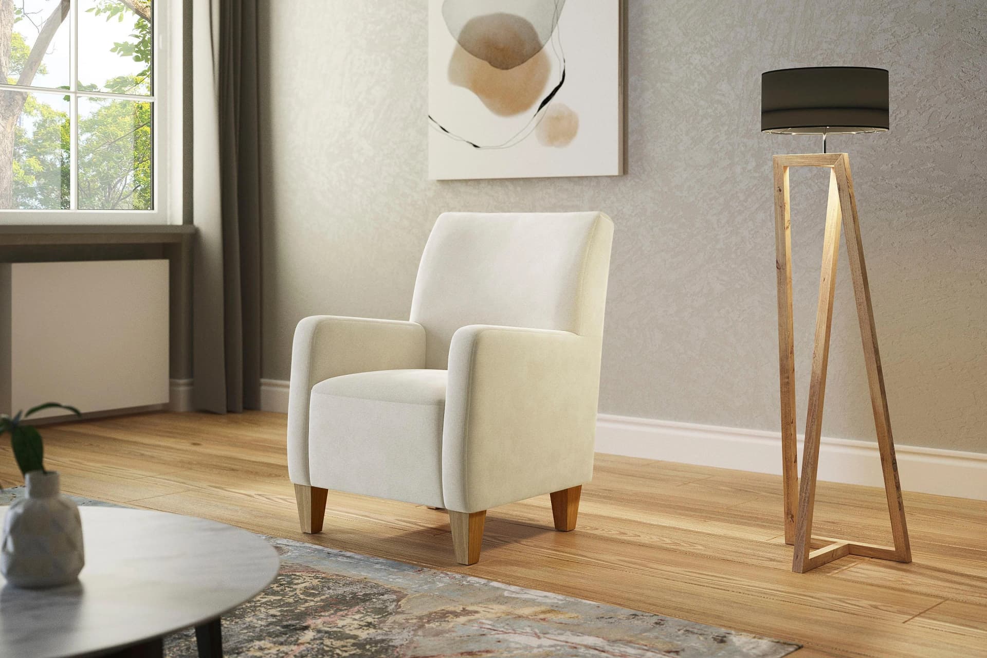 Sessel HOME AFFAIRE Viva Beige Polyester Federkern Eichenfüße