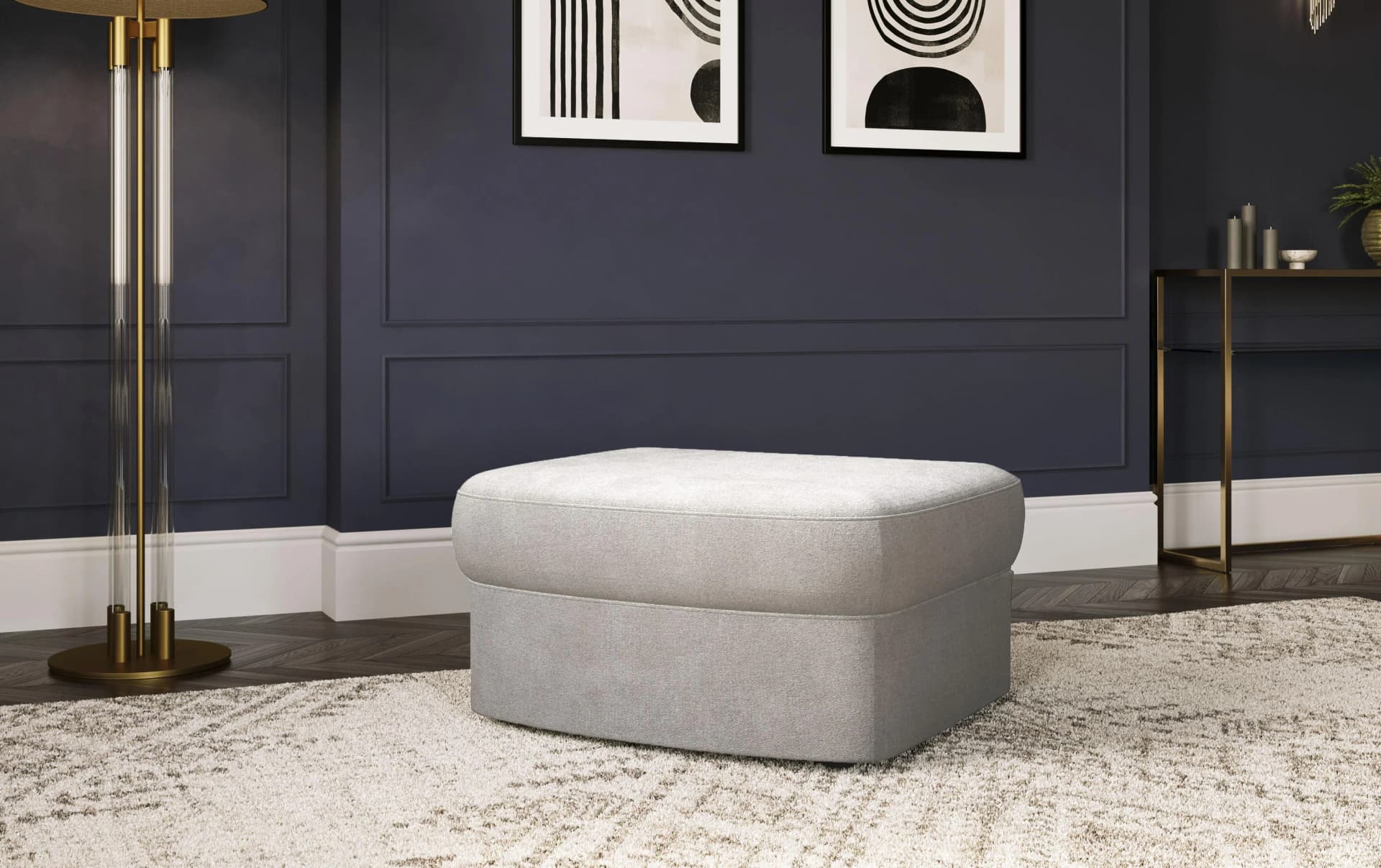 SIT & MORE Polsterhocker Jazz Grau Luxus-Microfaser