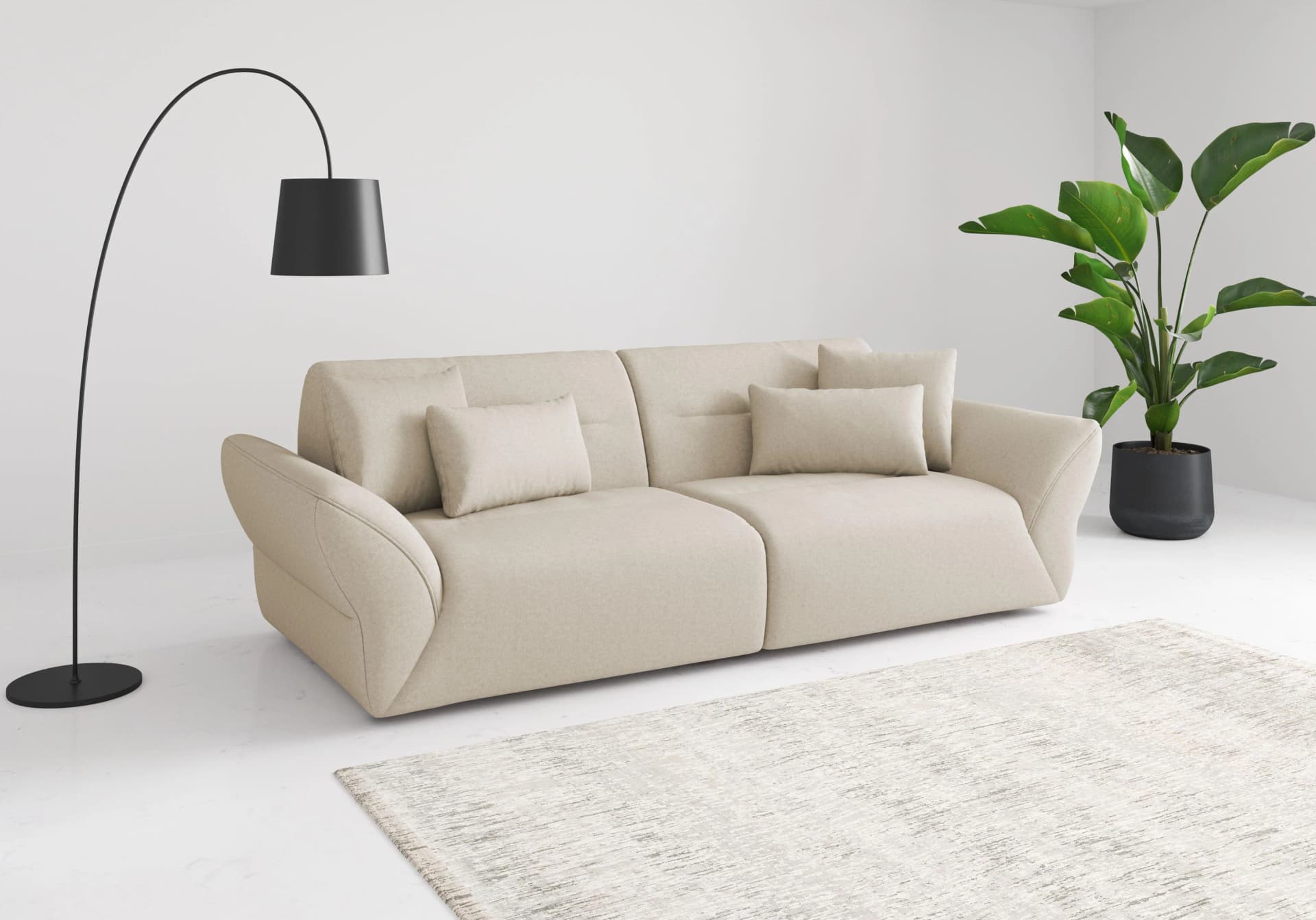 Sit & More Big-Sofa Dali Creme 4-Sitzer Polyester