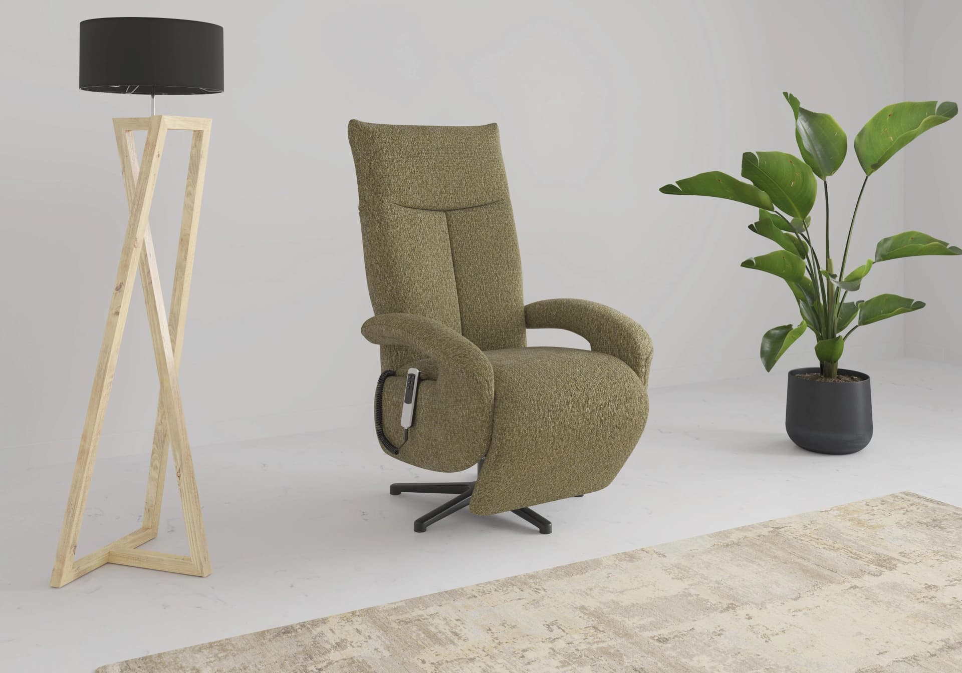 Sit & More TV-Sessel Zoe mit 360-Grad-Drehfunktion und Kopfteilverstellung, Grün