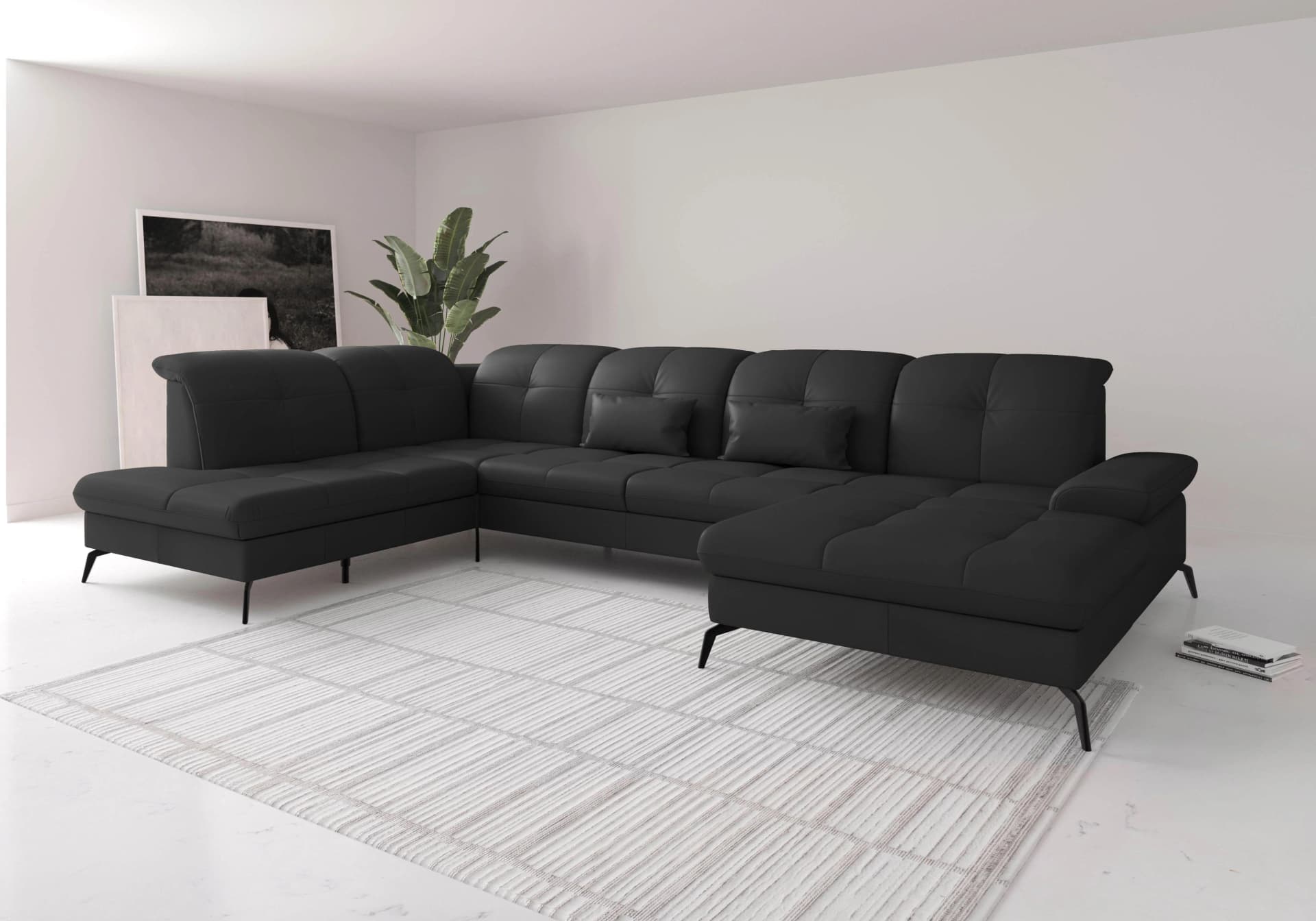 Wohnlandschaft SIT & MORE Amica U-Form mit Sitztiefenverstellung und Armteilverstellung