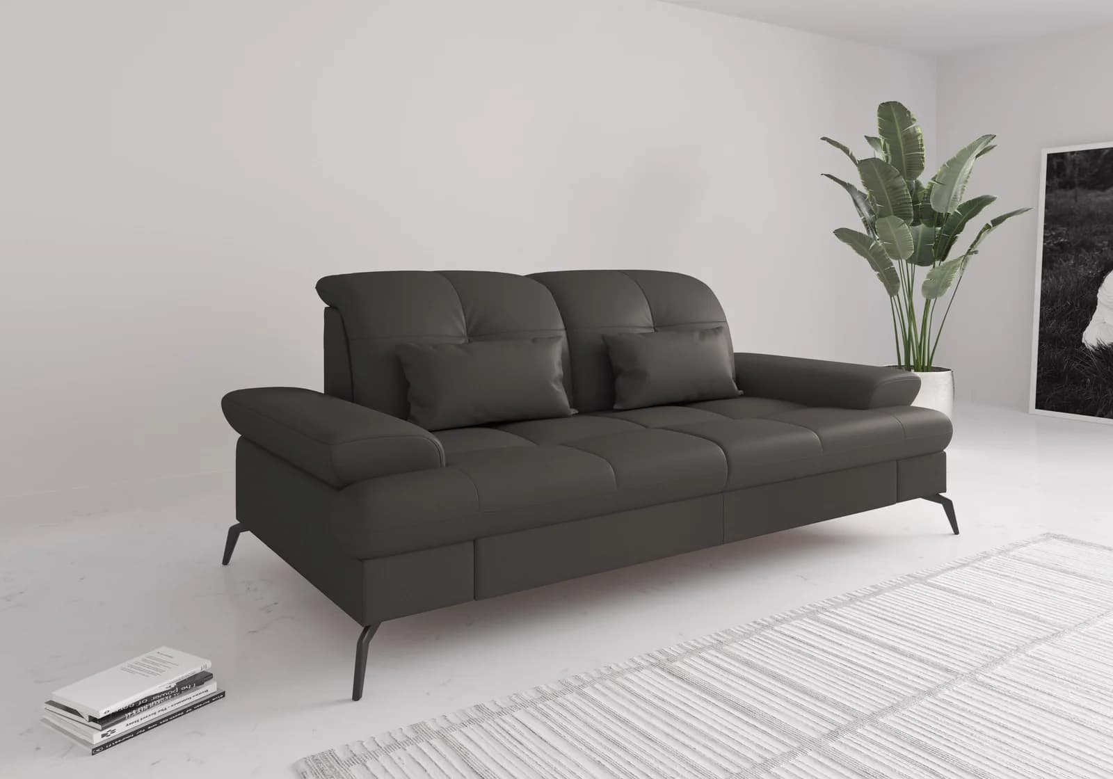 SIT & MORE Sofa Amica 3-Sitzer Mocca mit Verstellfunktionen
