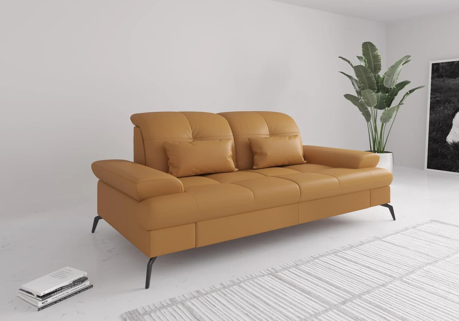 SIT & MORE Sofa Amica 2,5-Sitzer Curry mit Verstellfunktionen