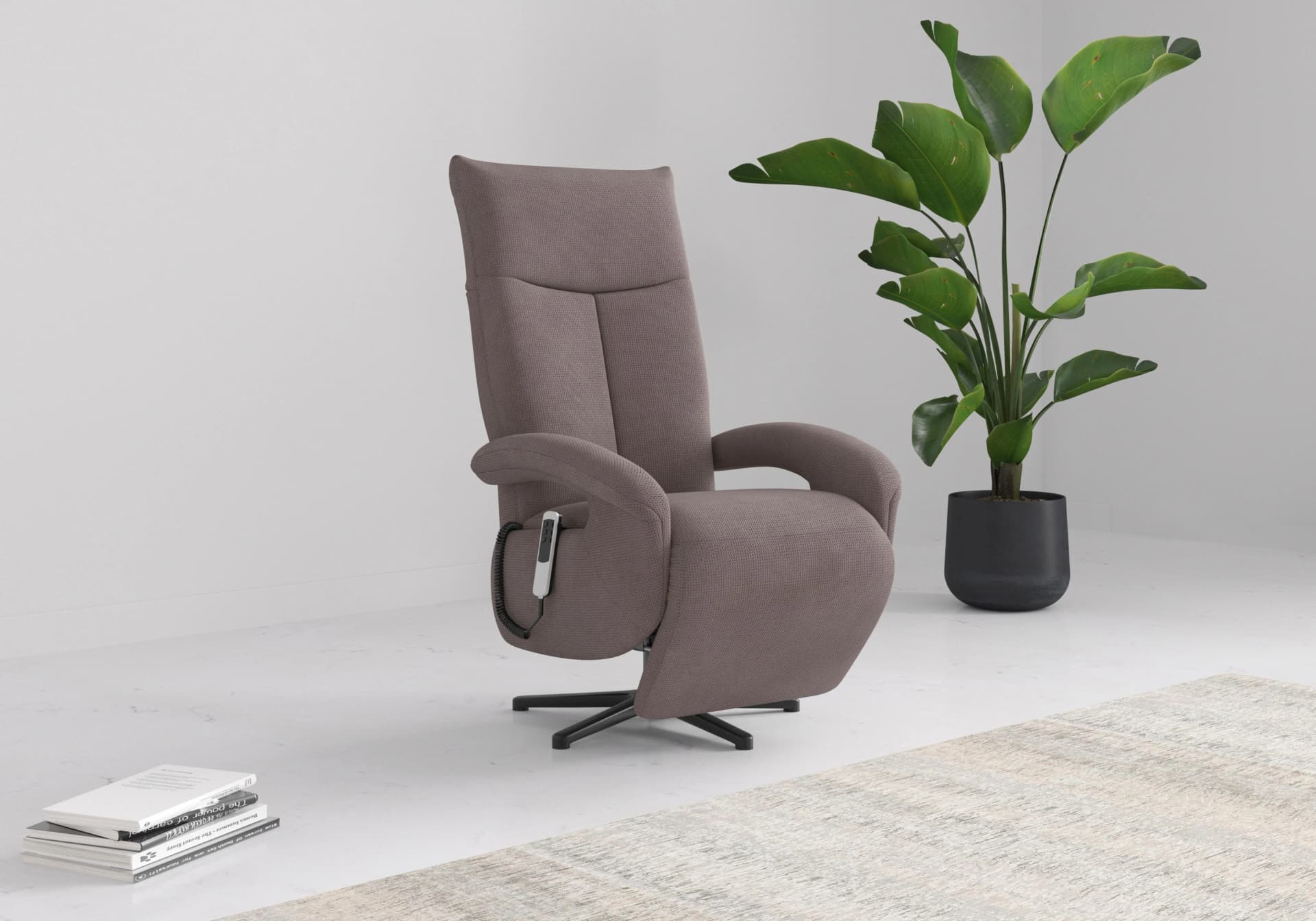 TV-Sessel SIT & MORE Amica Taupe mit Kopfteilverstellung & Drehfunktion