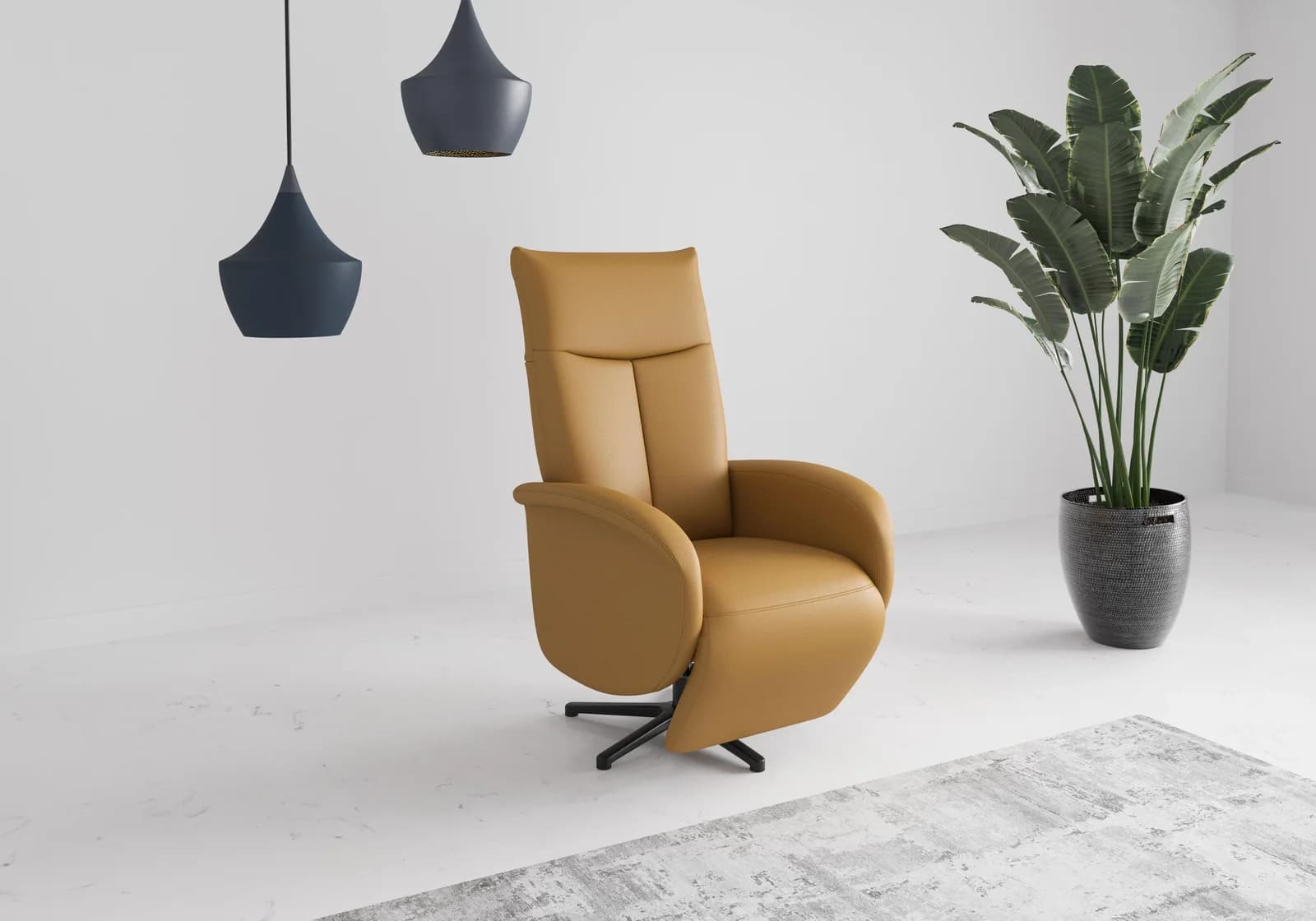 Sit & More TV-Sessel Juma inkl. Drehfunktion & Kopfteilverstellung, curry