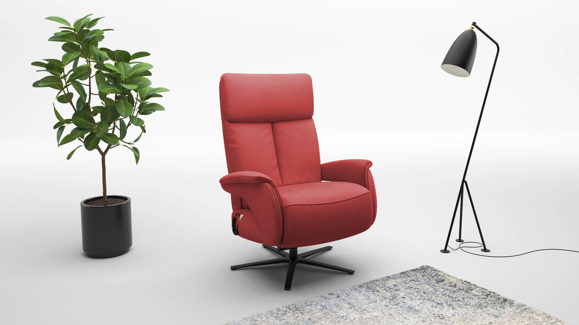 SIT & MORE TV-Sessel Triple Seven Xtra large Rot mit Akku und Aufstehhilfe