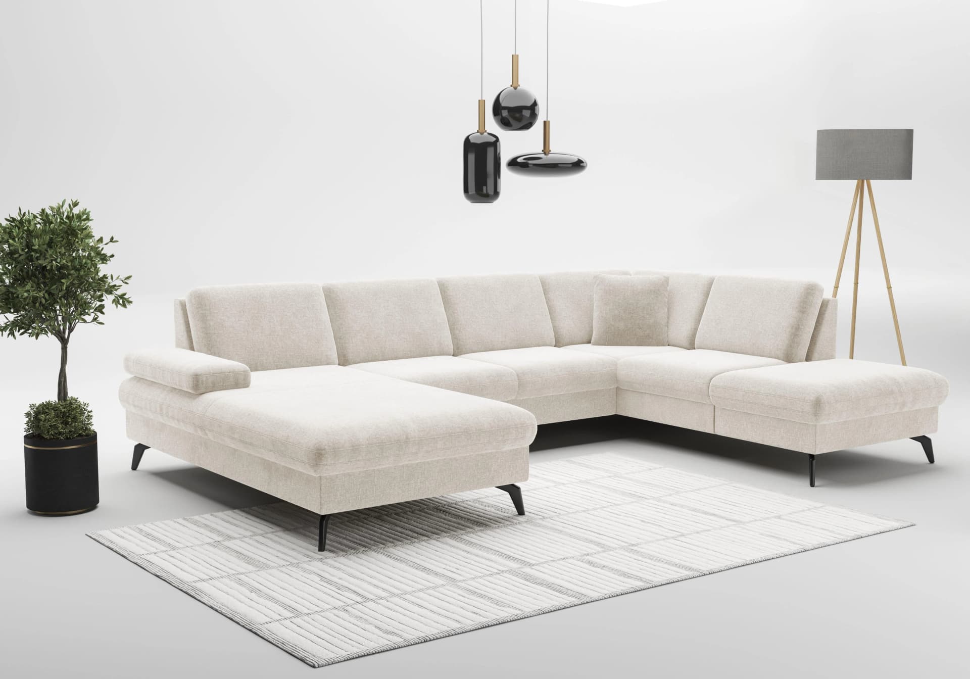 SIT & MORE Morris Jubi U-Form Wohnlandschaft Creme