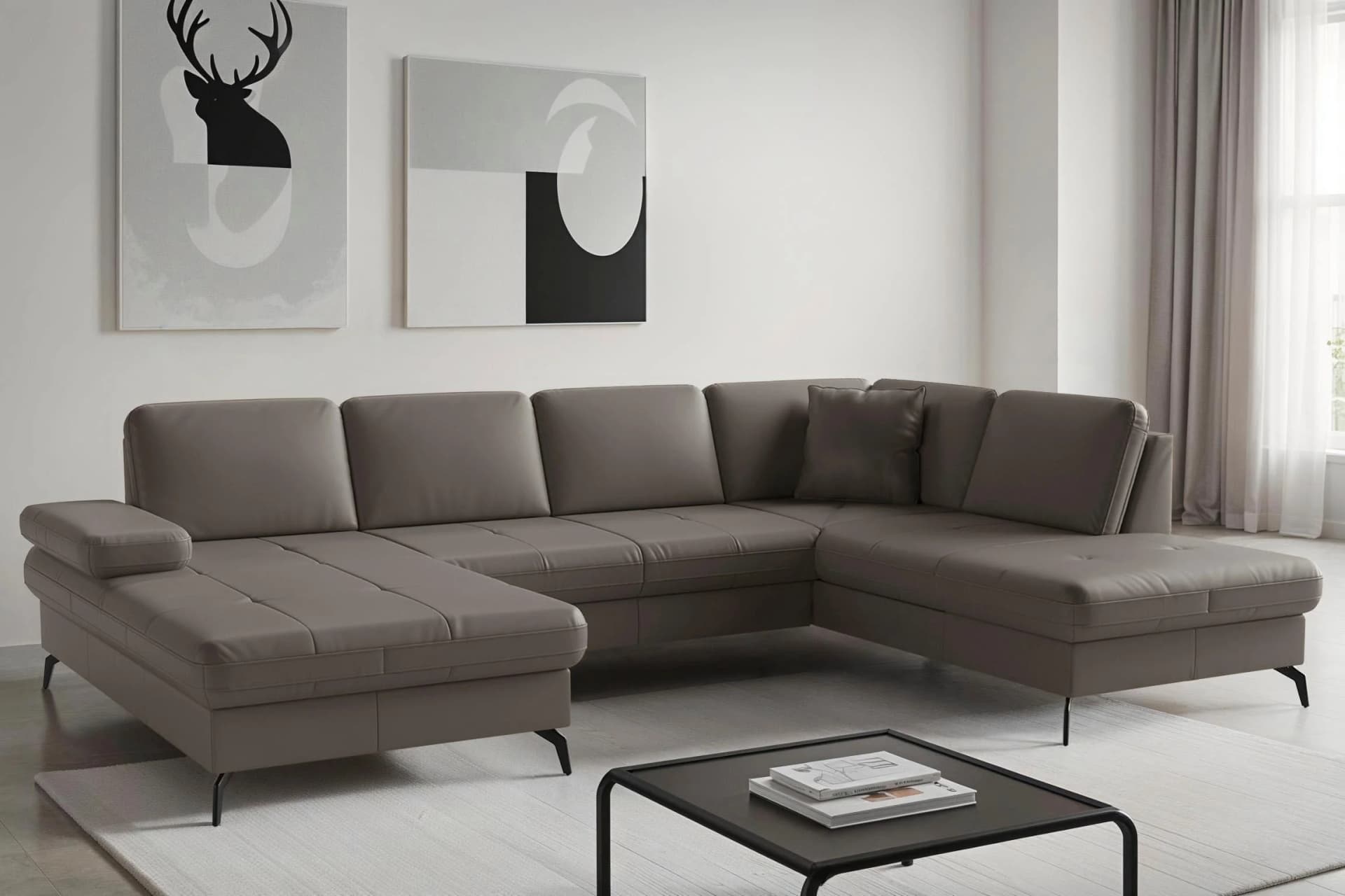 Wohnlandschaft SIT & MORE Morris Jubi Delphine Armteilfunktion Bettfunktion