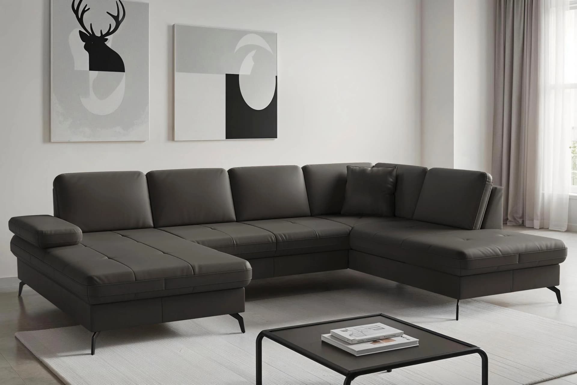SIT & MORE Wohnlandschaft Morris Jubi Anthrazit mit Armteilfunktion