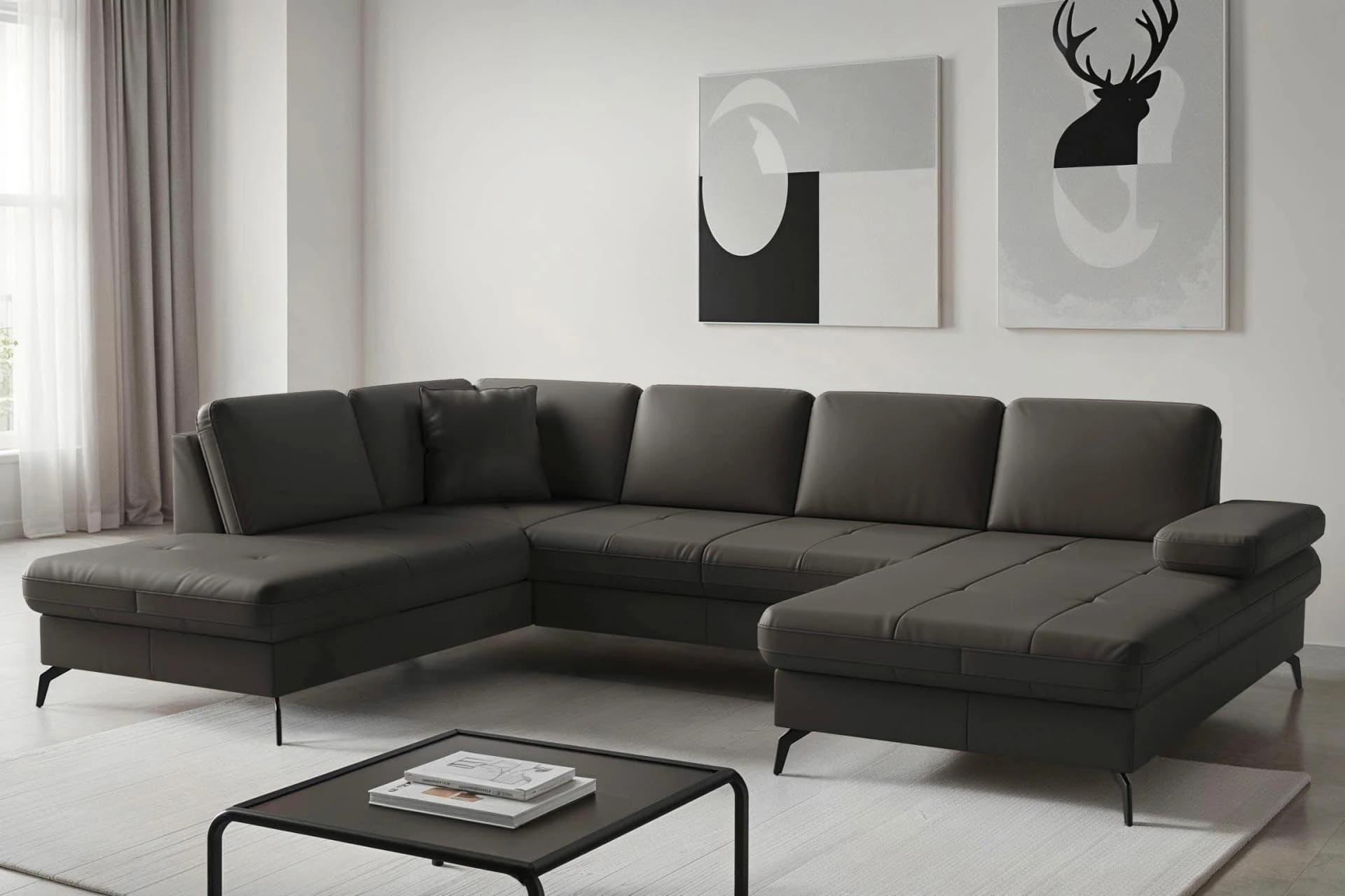 Wohnlandschaft SIT & MORE Morris Jubi Anthrazit mit Armteilfunktion