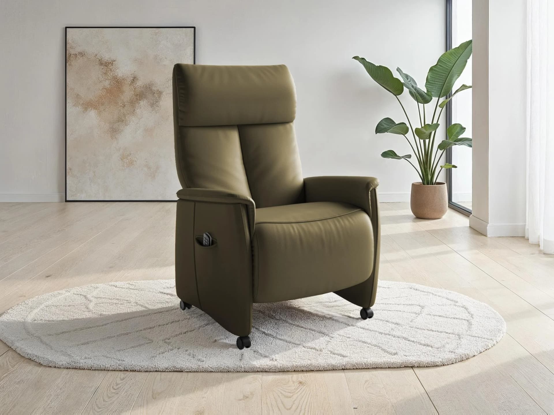 SIT & MORE TV-Sessel Cremona Comfort Plus Olive Elektrisch Verstellbar