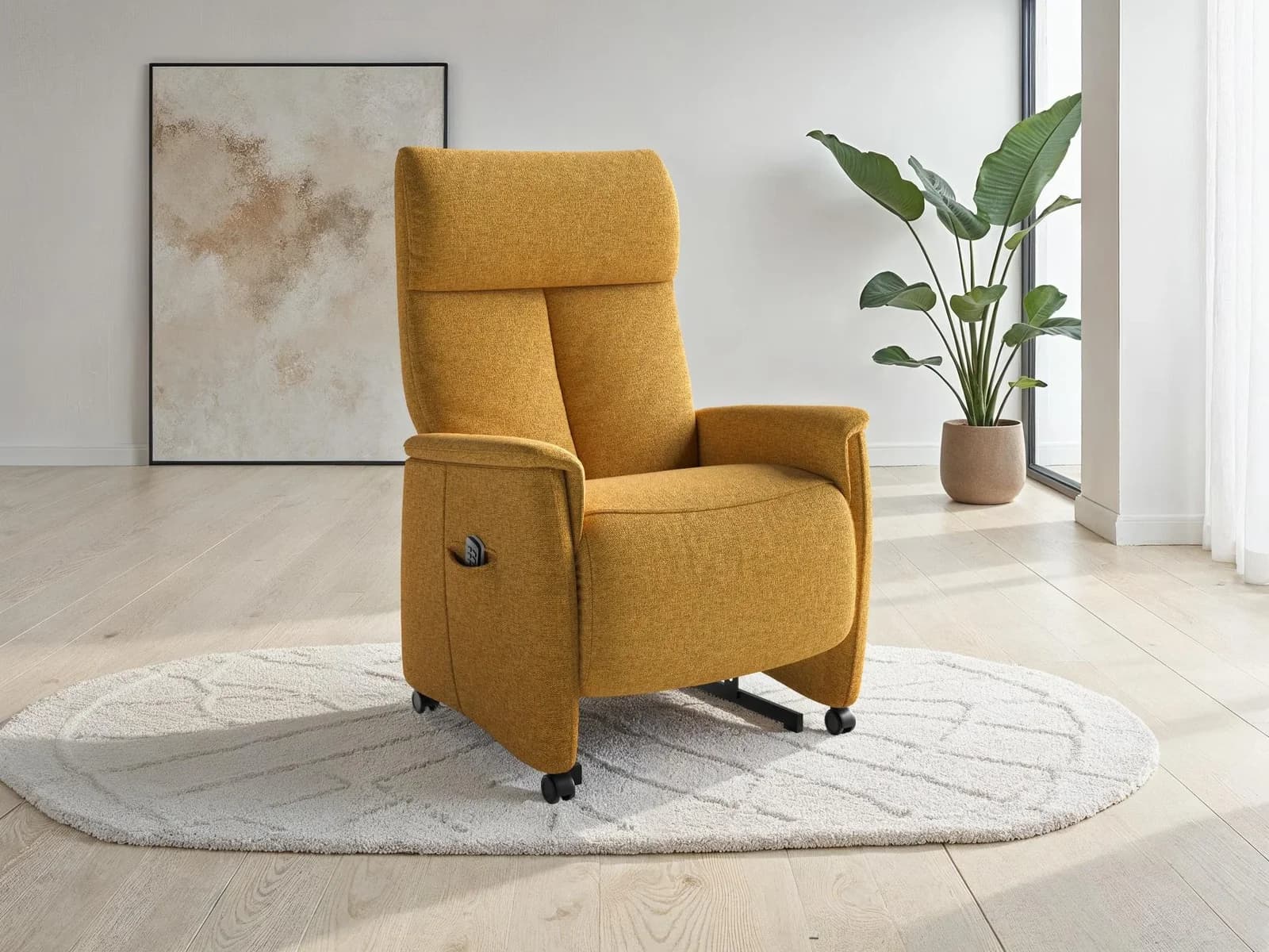 SIT & MORE TV-Sessel Cremona Comfort Plus Mustard mit Herz-Waage