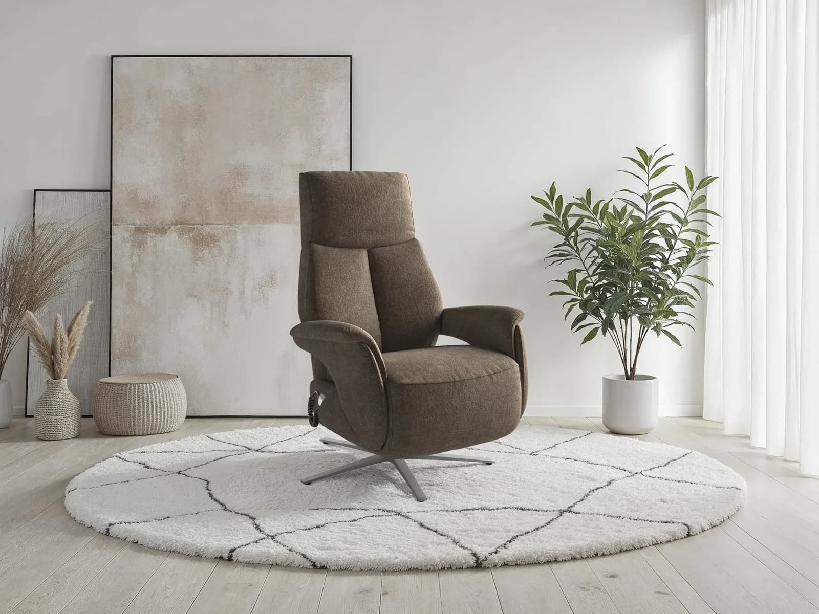 SIT & MORE TV Lazy Sessel Braun Elektrisch Verstellbar