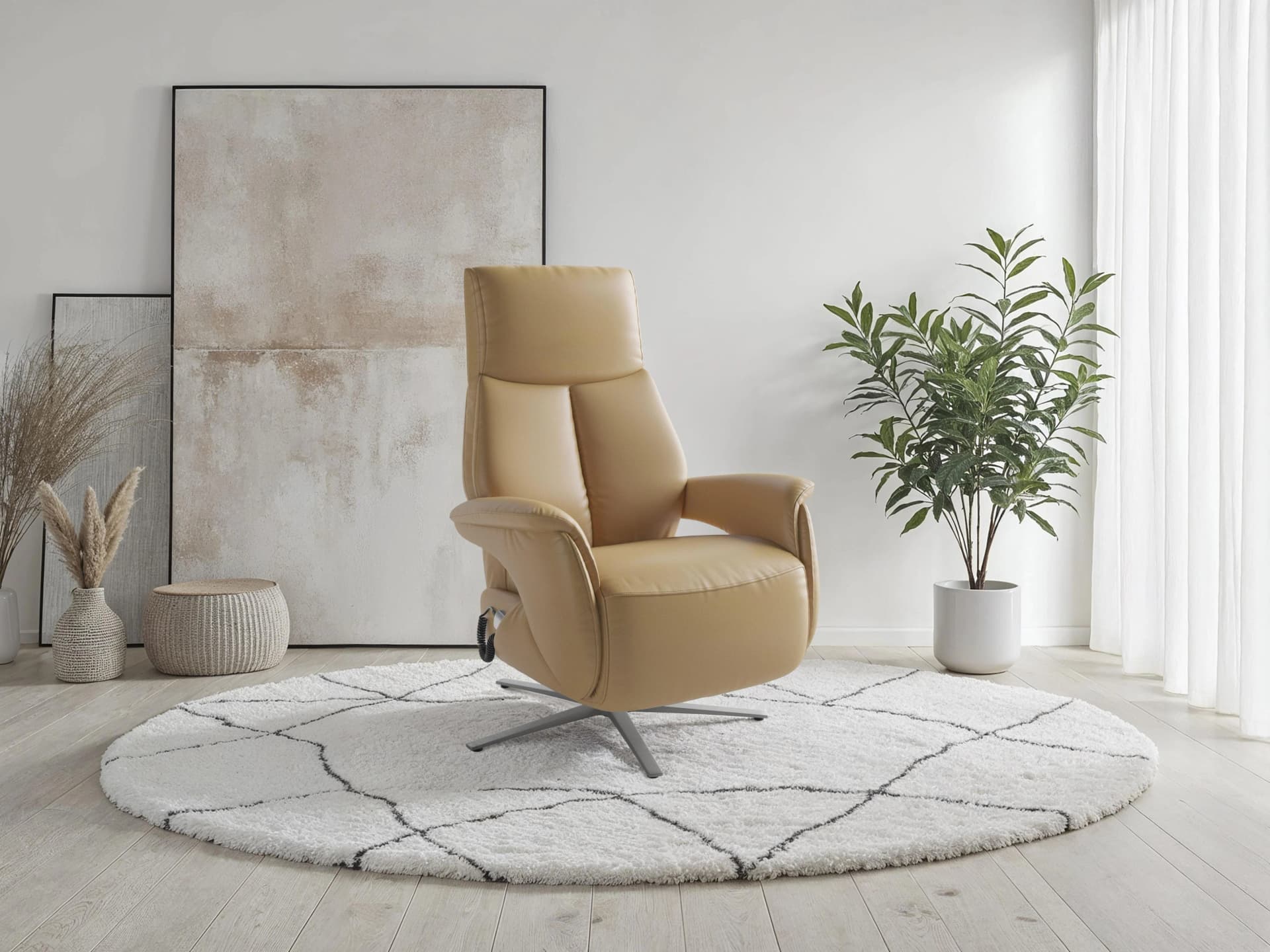 SIT & MORE TV Lazy Sessel Cappuccino elektrisch verstellbar mit Aufstehhilfe
