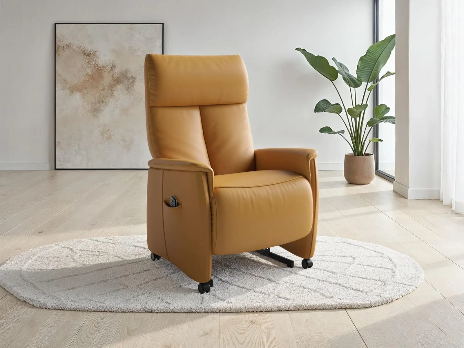 SIT & MORE TV-Sessel Cremona Comfort Curry Elektrisch Verstellbar